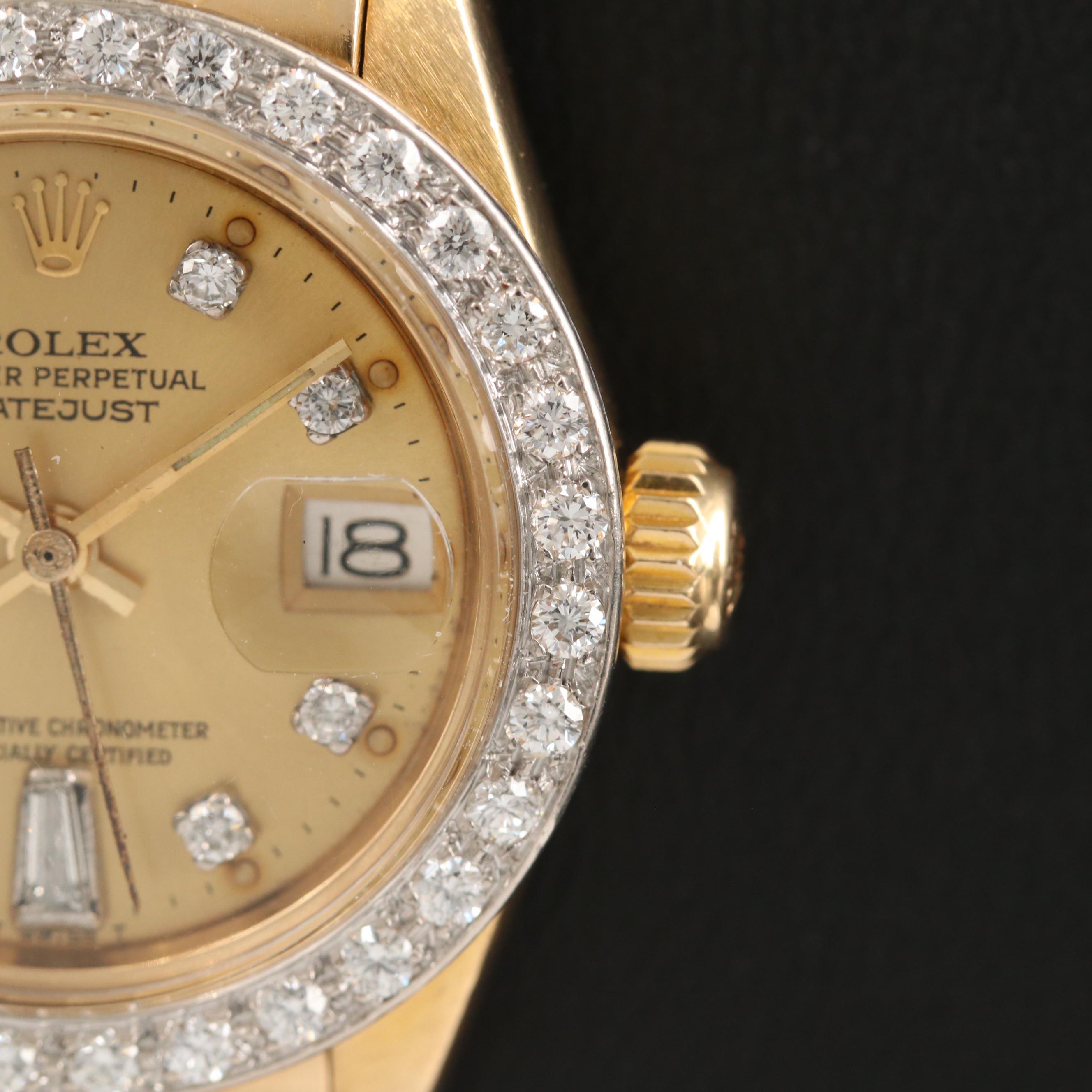 1978 Rolex Datejust 18K Gold and Diamond Automatic Watch