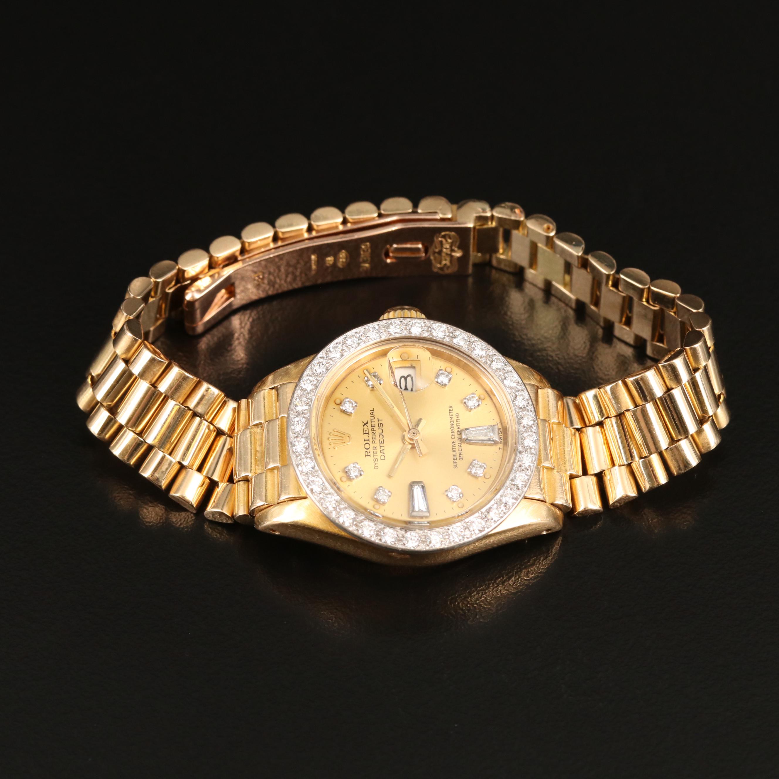 1978 Rolex Datejust 18K Gold and Diamond Automatic Watch