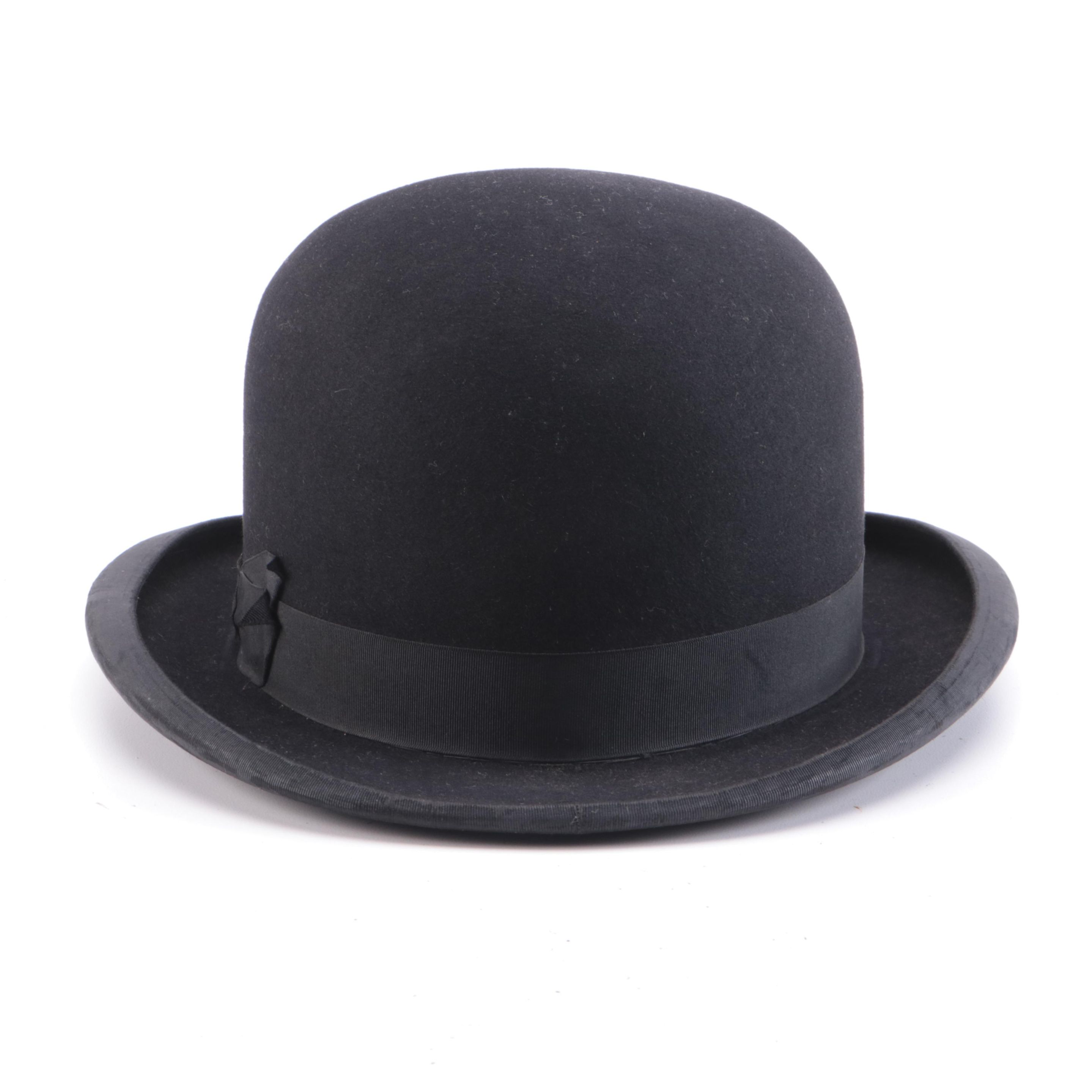 Dobbs Black Felted Wool Bowler Hat with Cavanagh Hat Box from The Metropolitan