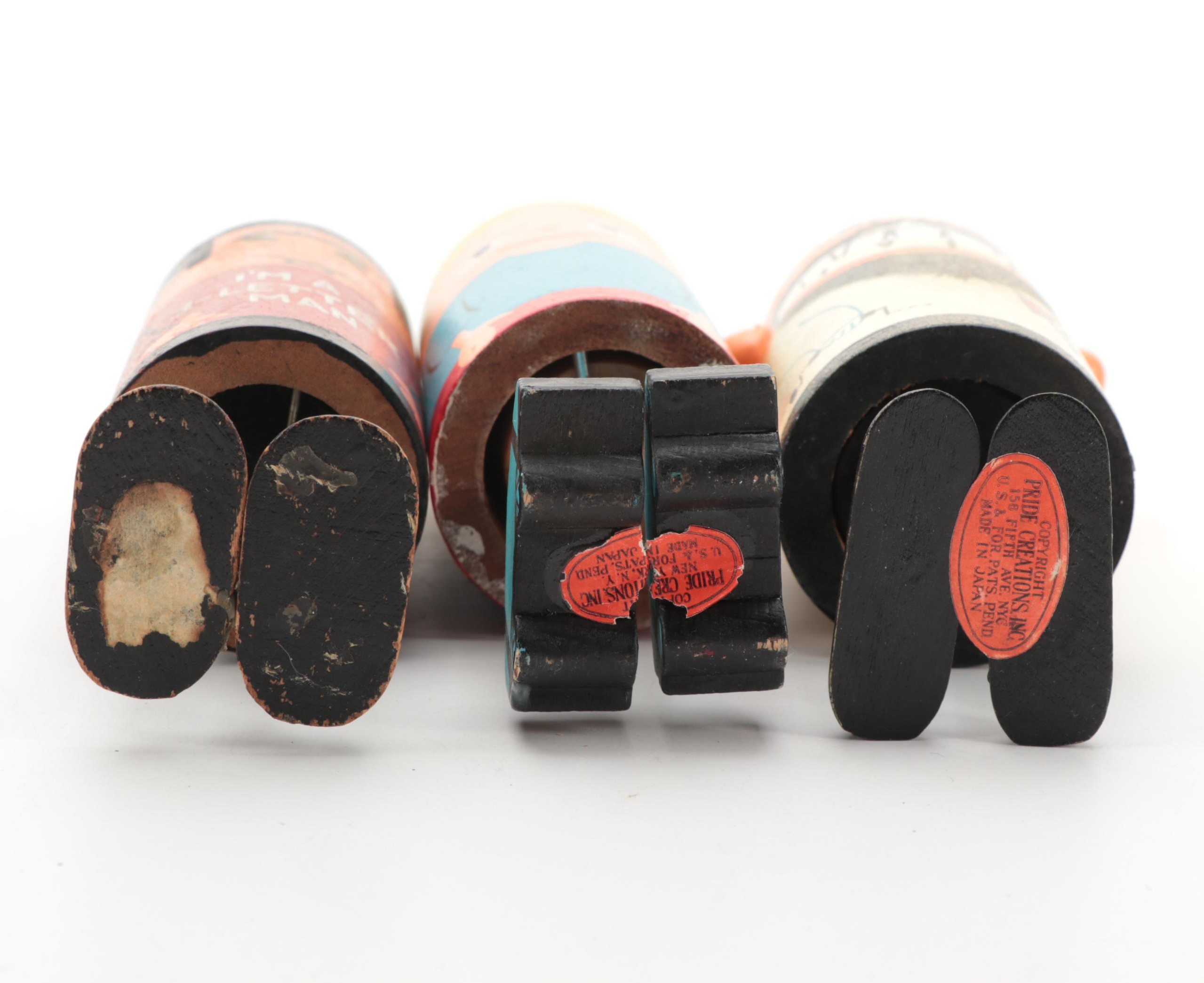 Pride Creations "Popsie" Wooden Figures, circa 1960s
