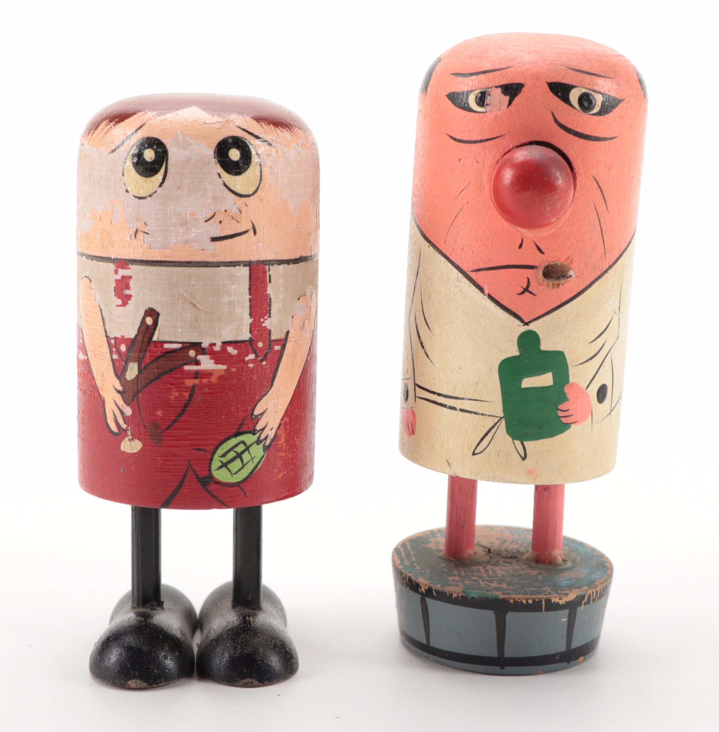 Pride Creations "Popsie" Wooden Figures, circa 1960s