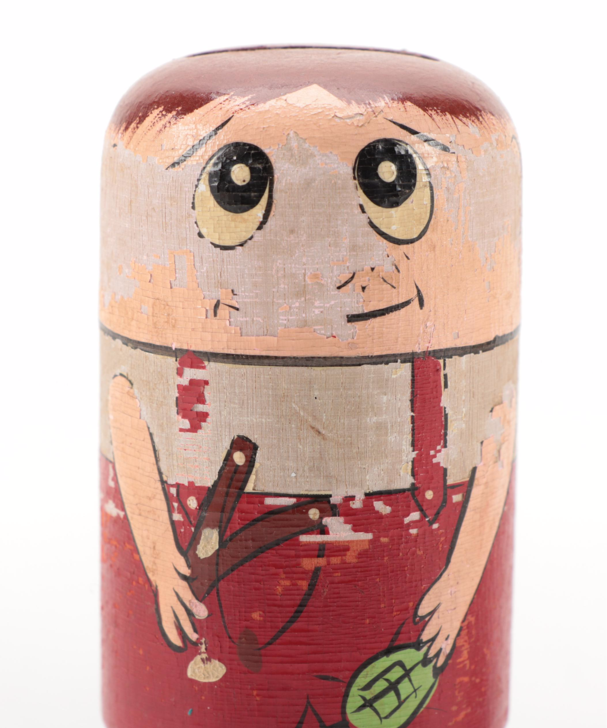 Pride Creations "Popsie" Wooden Figures, circa 1960s