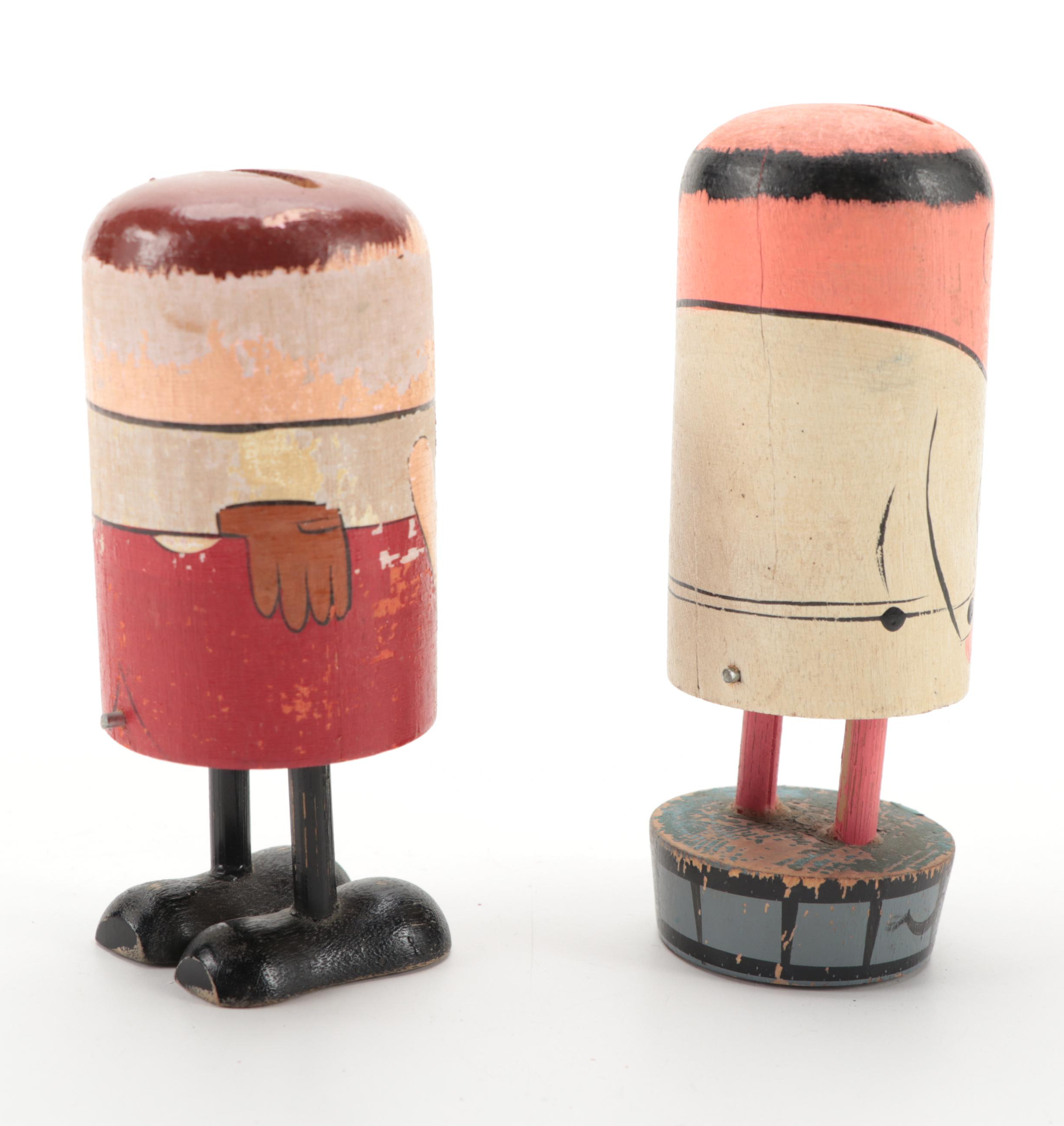 Pride Creations "Popsie" Wooden Figures, circa 1960s