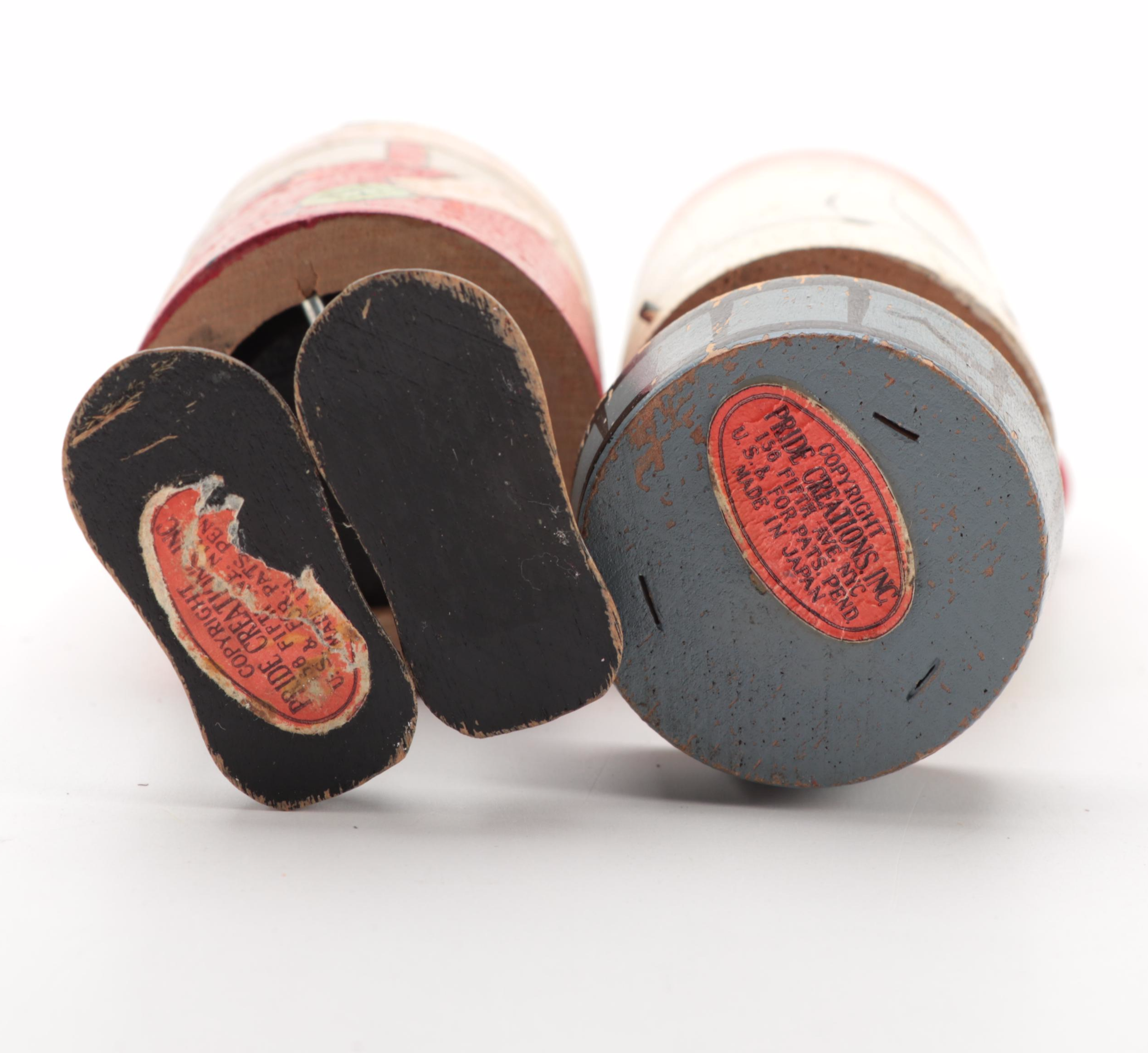 Pride Creations "Popsie" Wooden Figures, circa 1960s