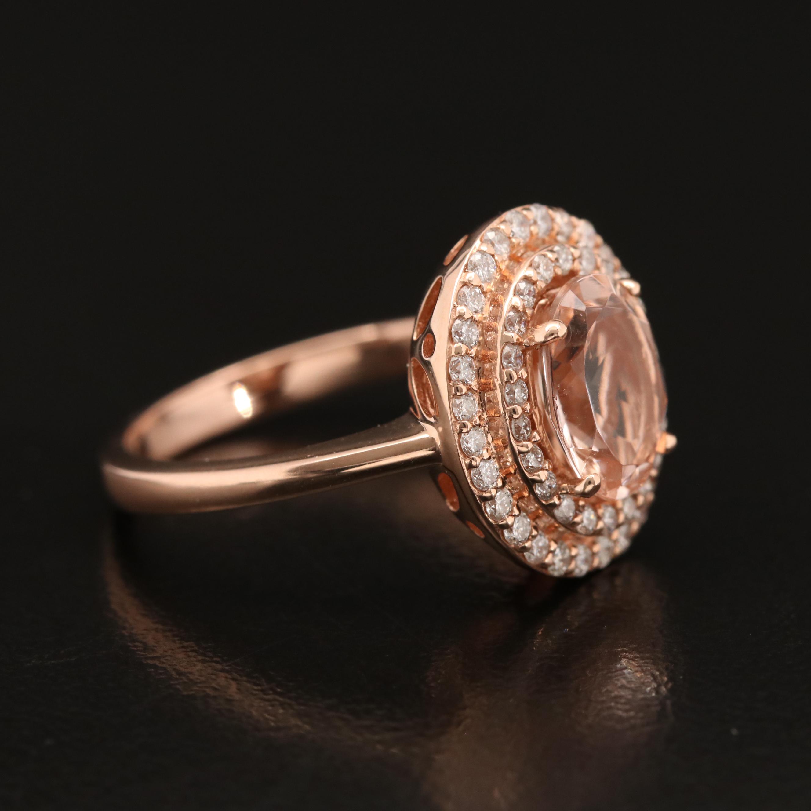 EFFY 14K Rose Gold Morganite and Diamond Ring