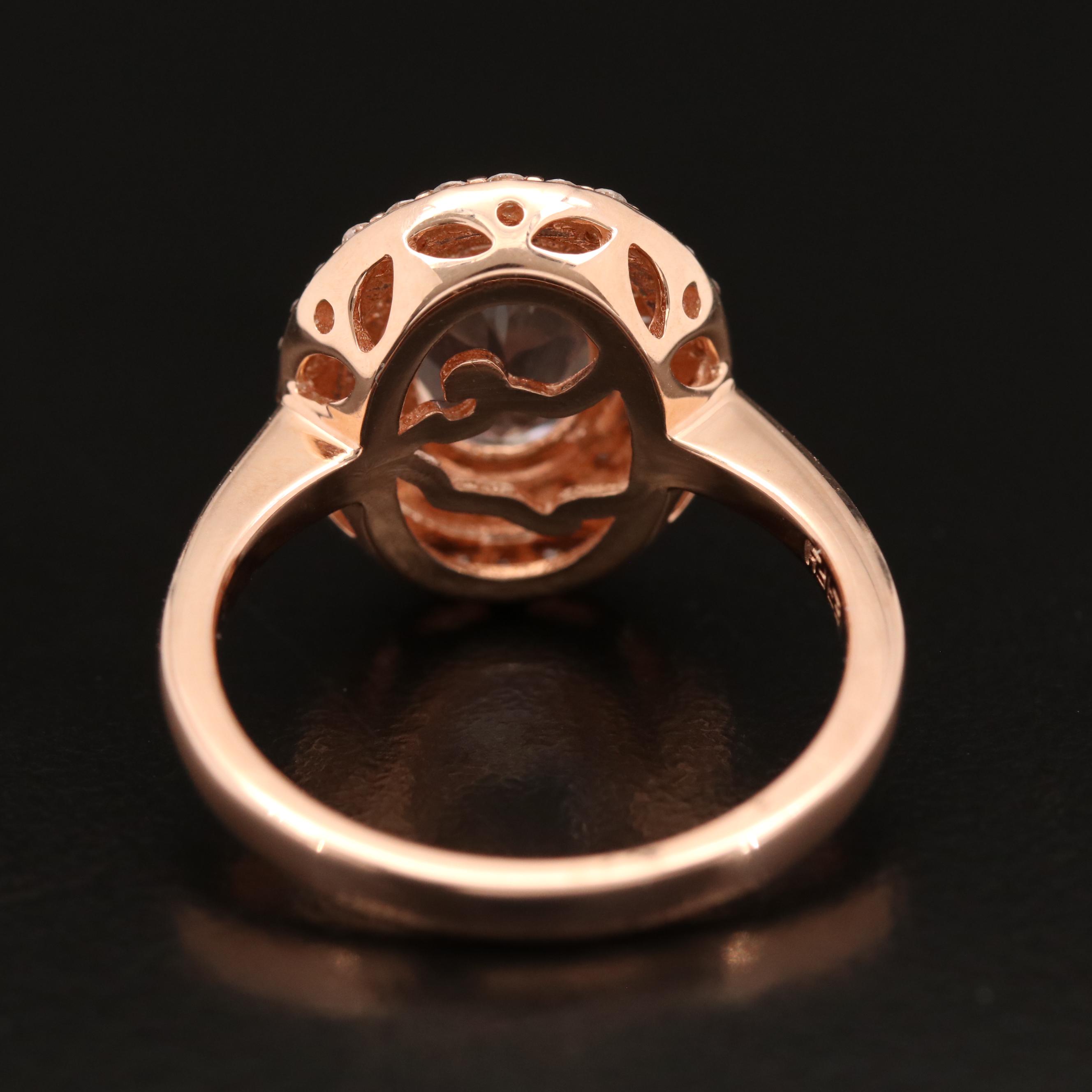 EFFY 14K Rose Gold Morganite and Diamond Ring