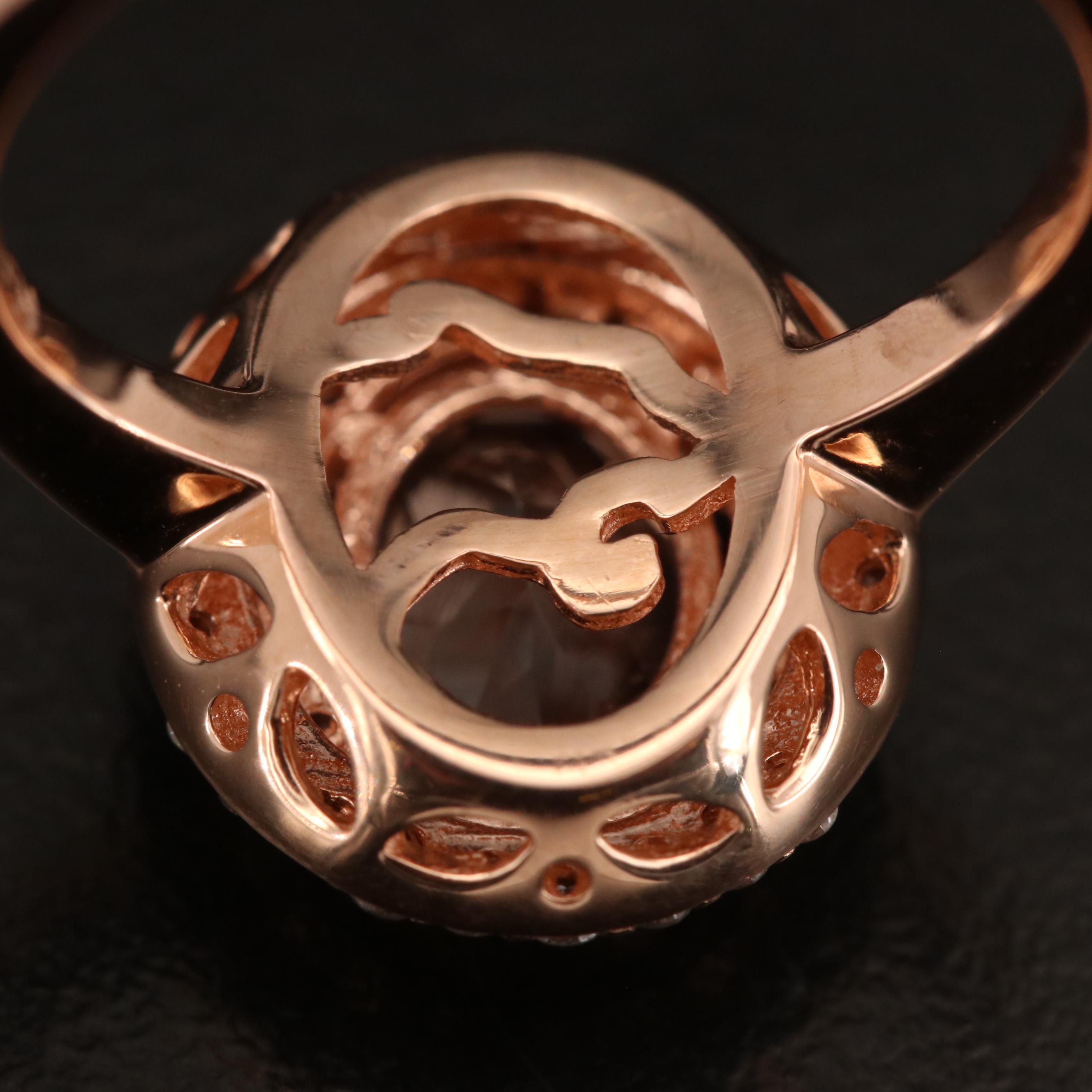 EFFY 14K Rose Gold Morganite and Diamond Ring