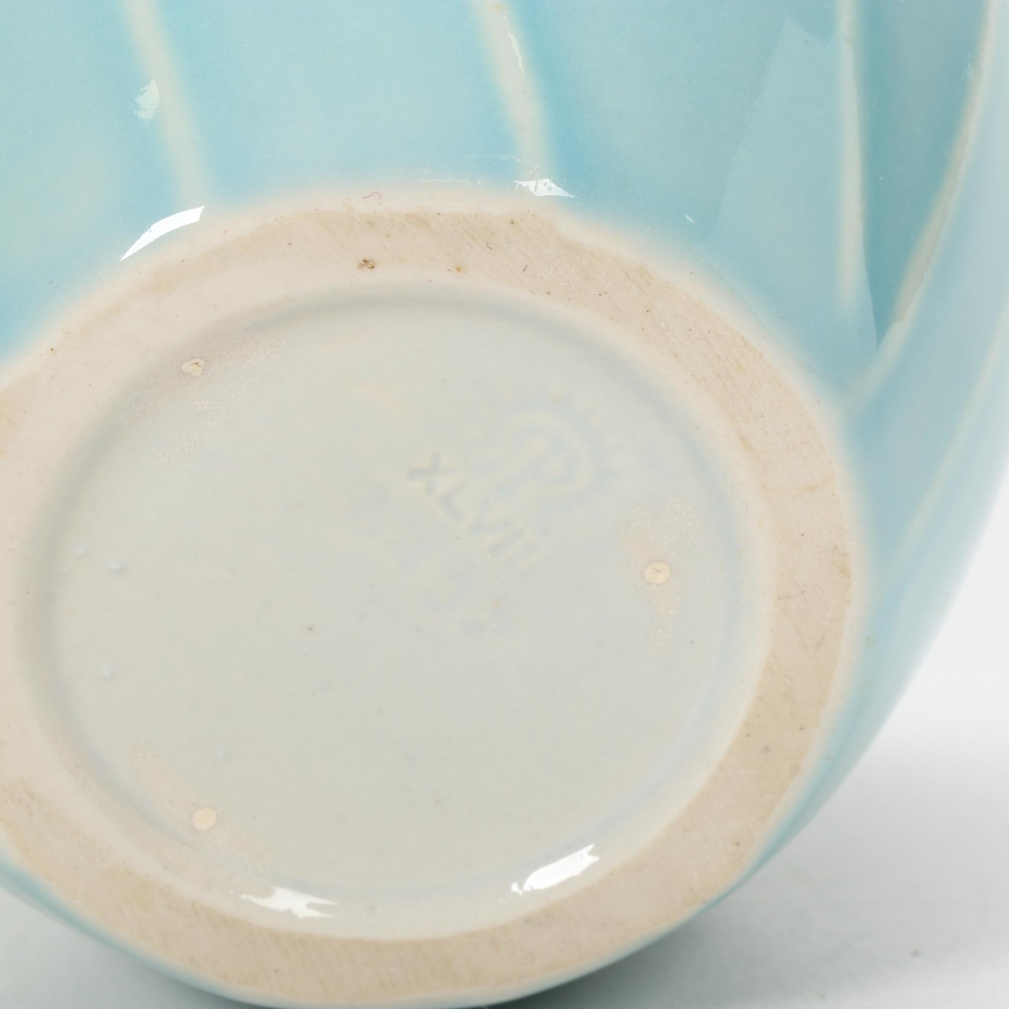 Rookwood Pottery Blue Floral Motif Ceramic Vase, 1948