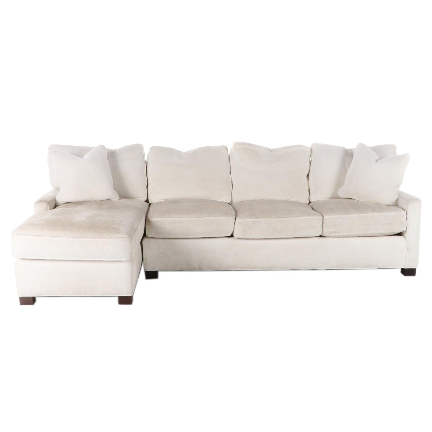 Lee Industries Two-Piece Upholstered Sectional Sofa with Chaise, 21st Century