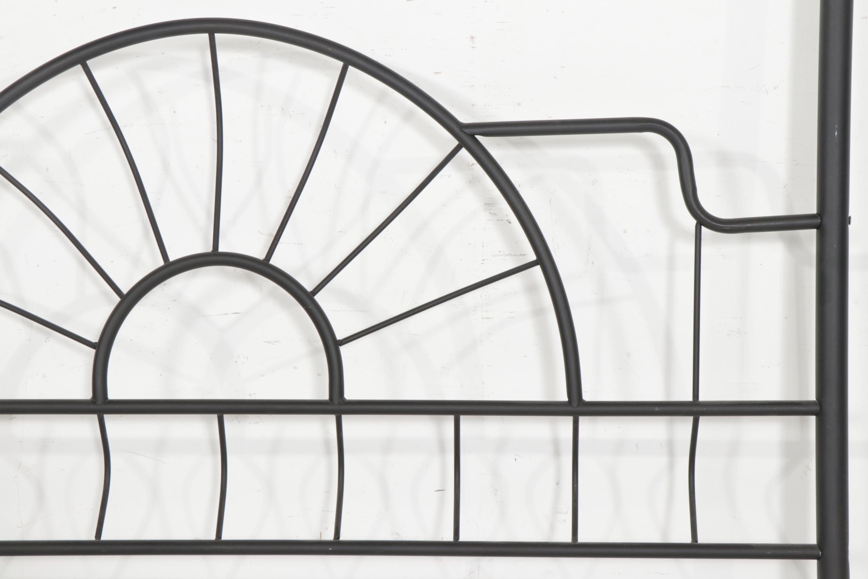 Sunburst Style Queen Canopy Bed Frame
