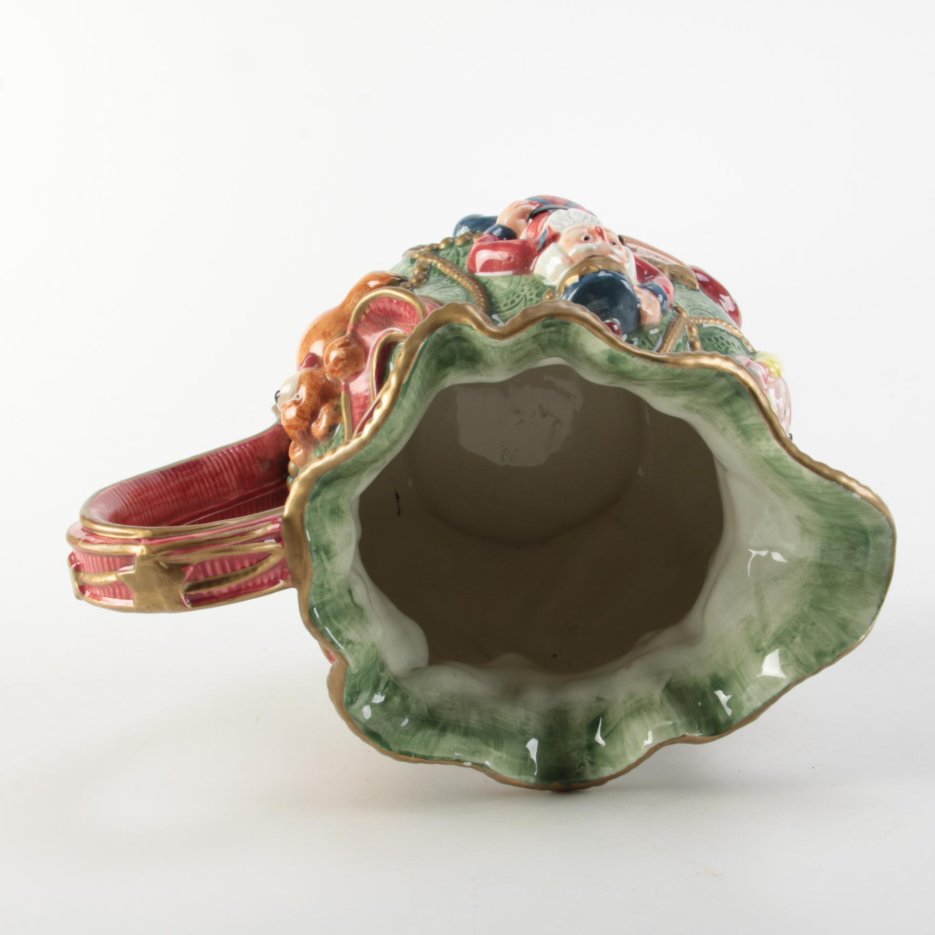 Fitz and Floyd "Kris Kringle" Ceramic Pitcher, 1994–1997