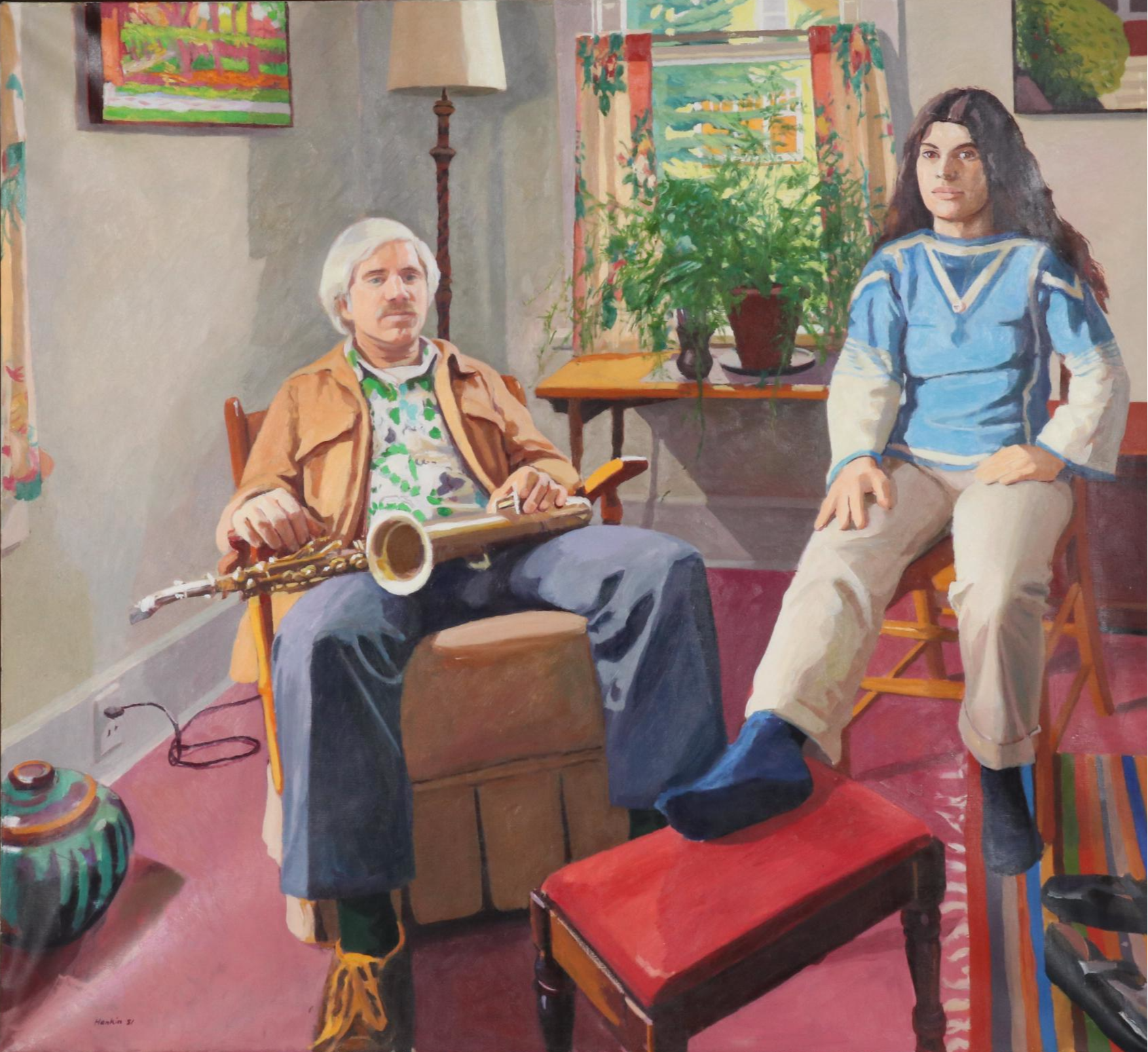 Stephen Hankin Oil Painting "Tony and Laura," 1981