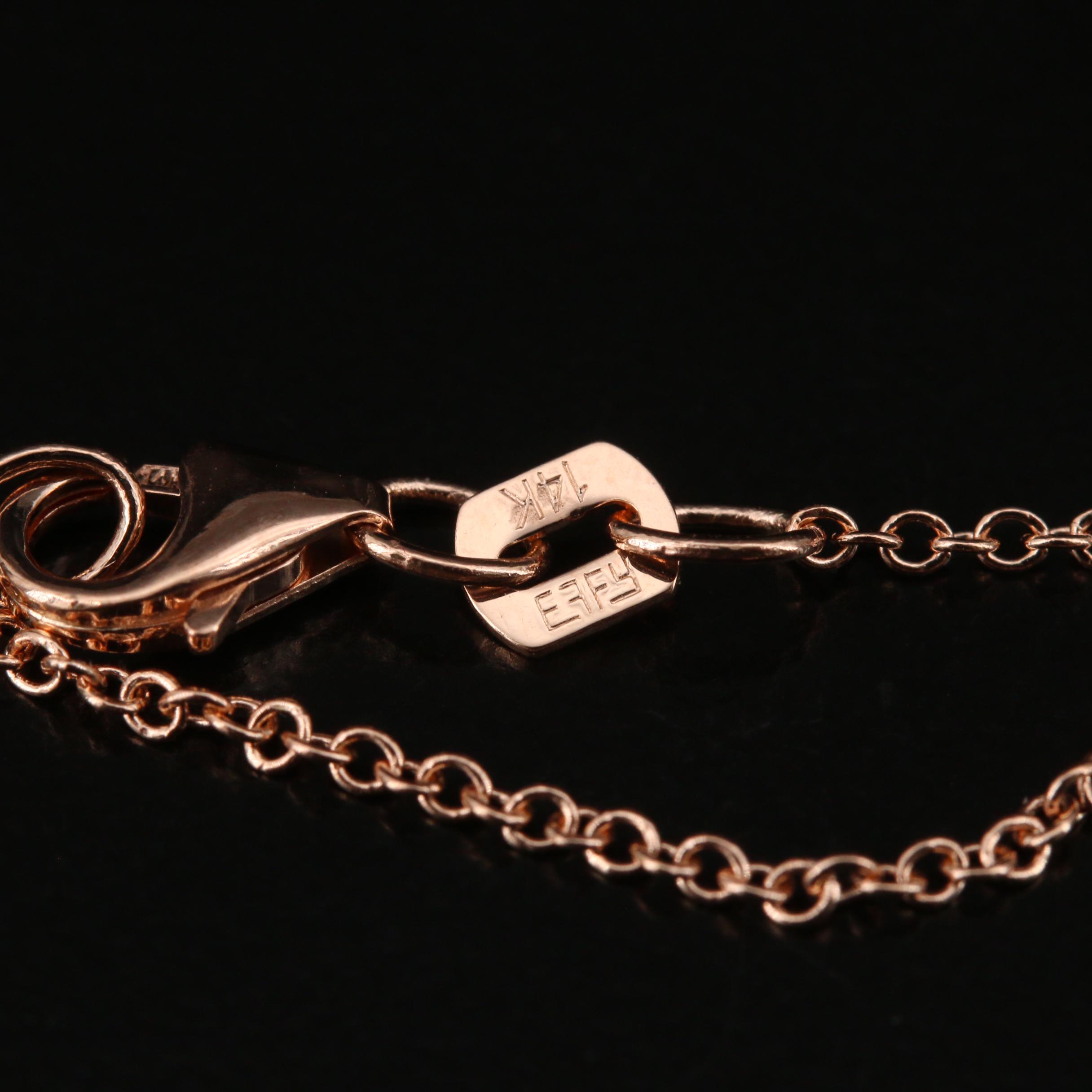 EFFY 14K Rose Gold Citrine and Diamond Pendant Necklace