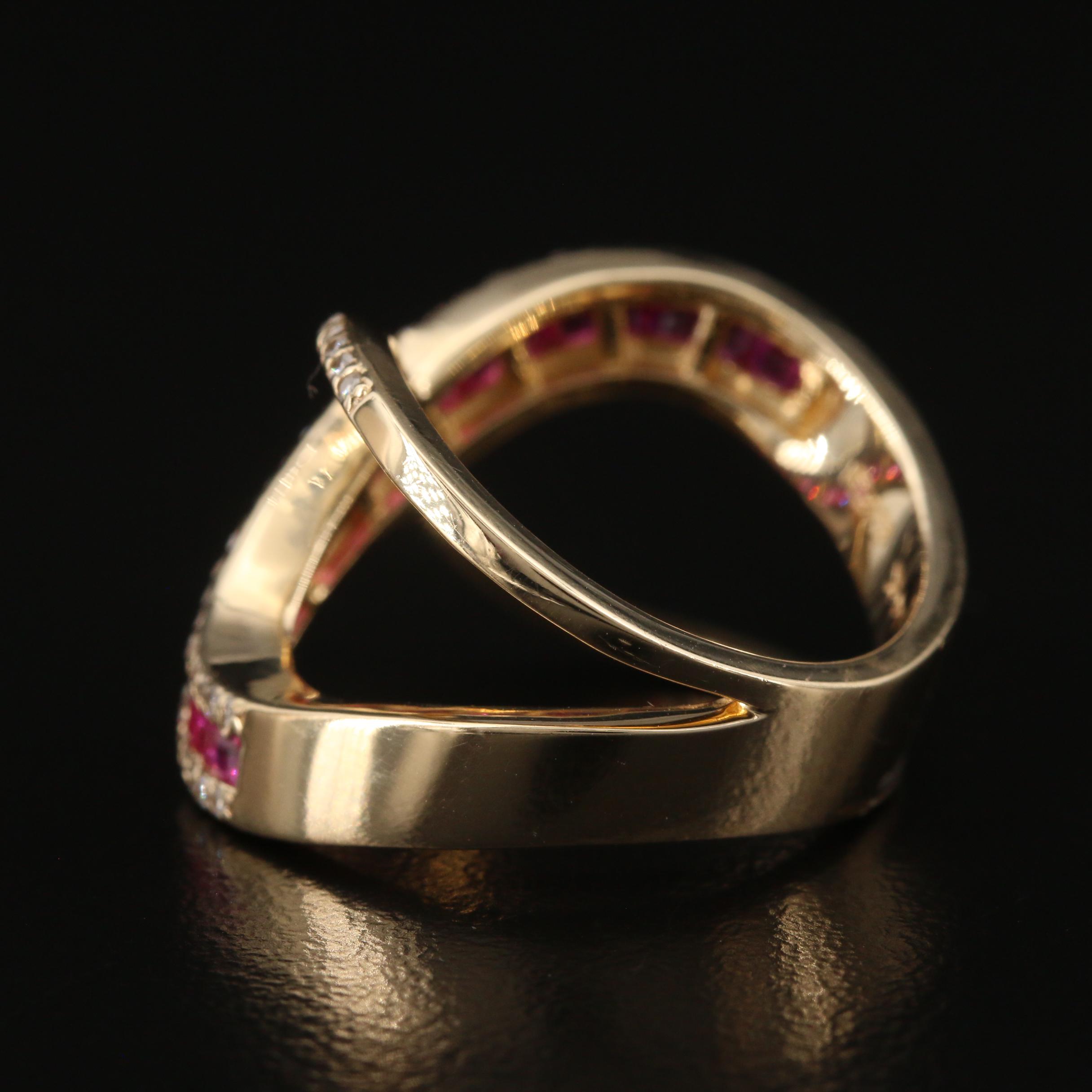 EFFY 14K Ruby and Diamond Crossover Ring