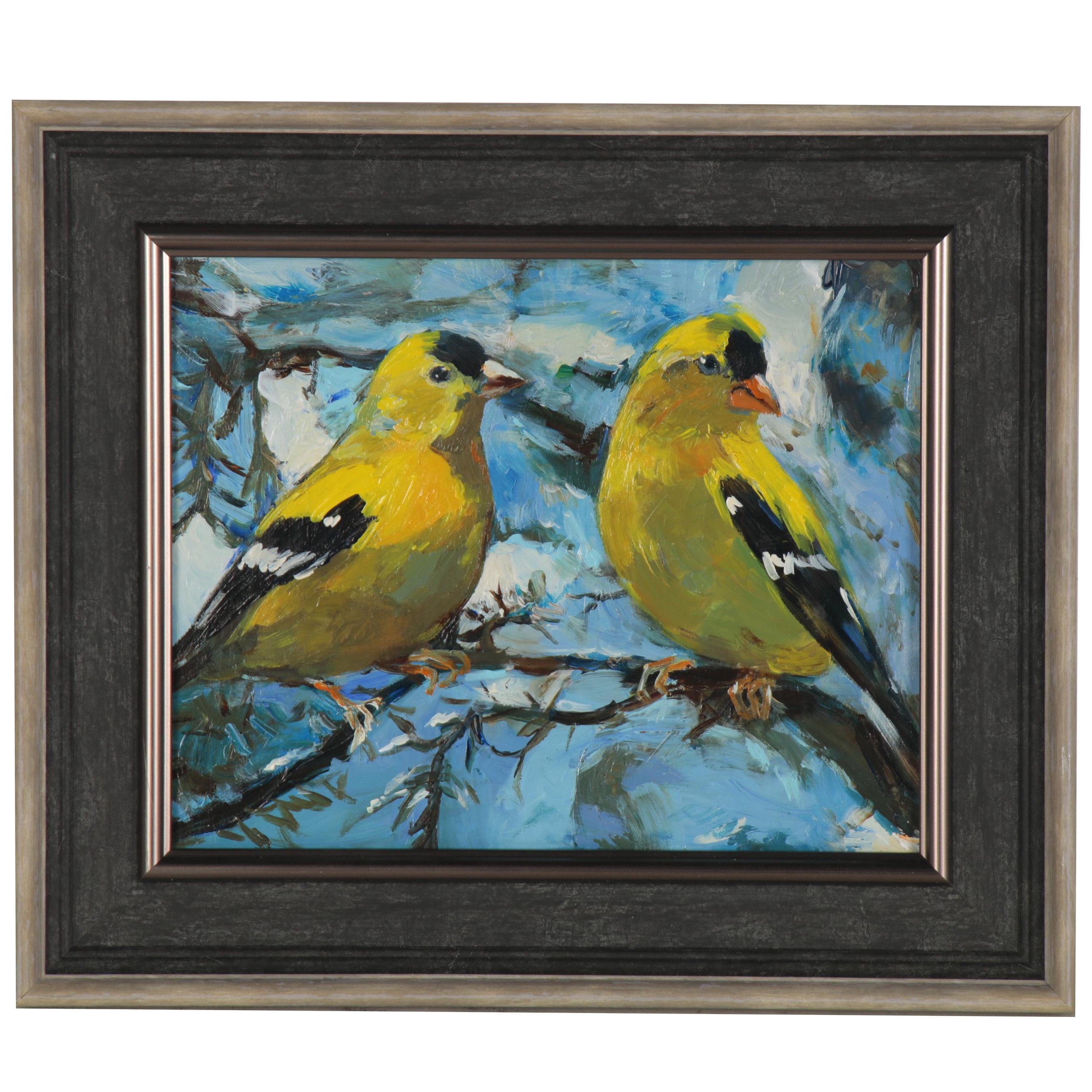 Adam Deda Oil Painting "Yellow Birds," 2020