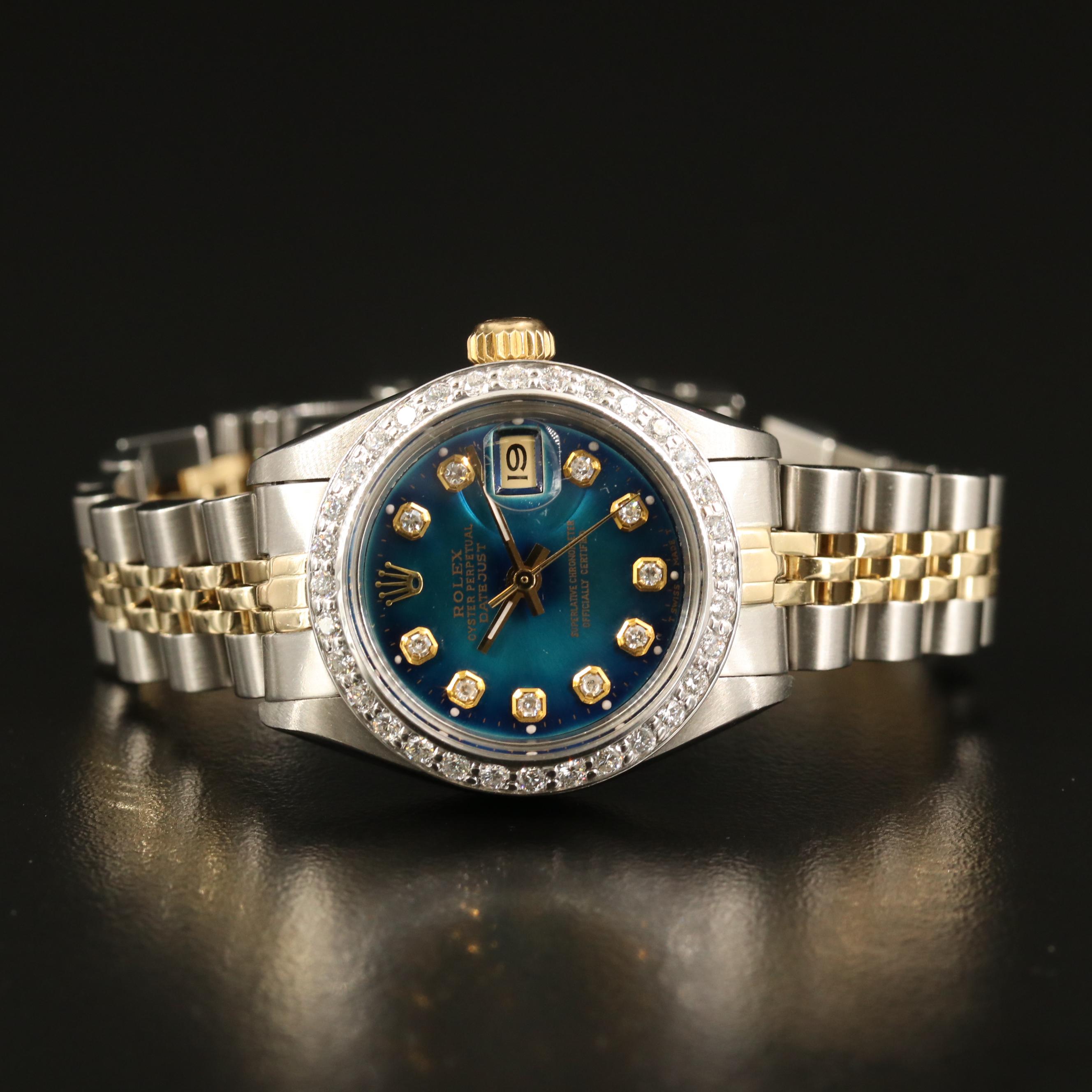 1981 Rolex Datejust 14K and Stainless Steel 1.00 CTW Diamond Watch