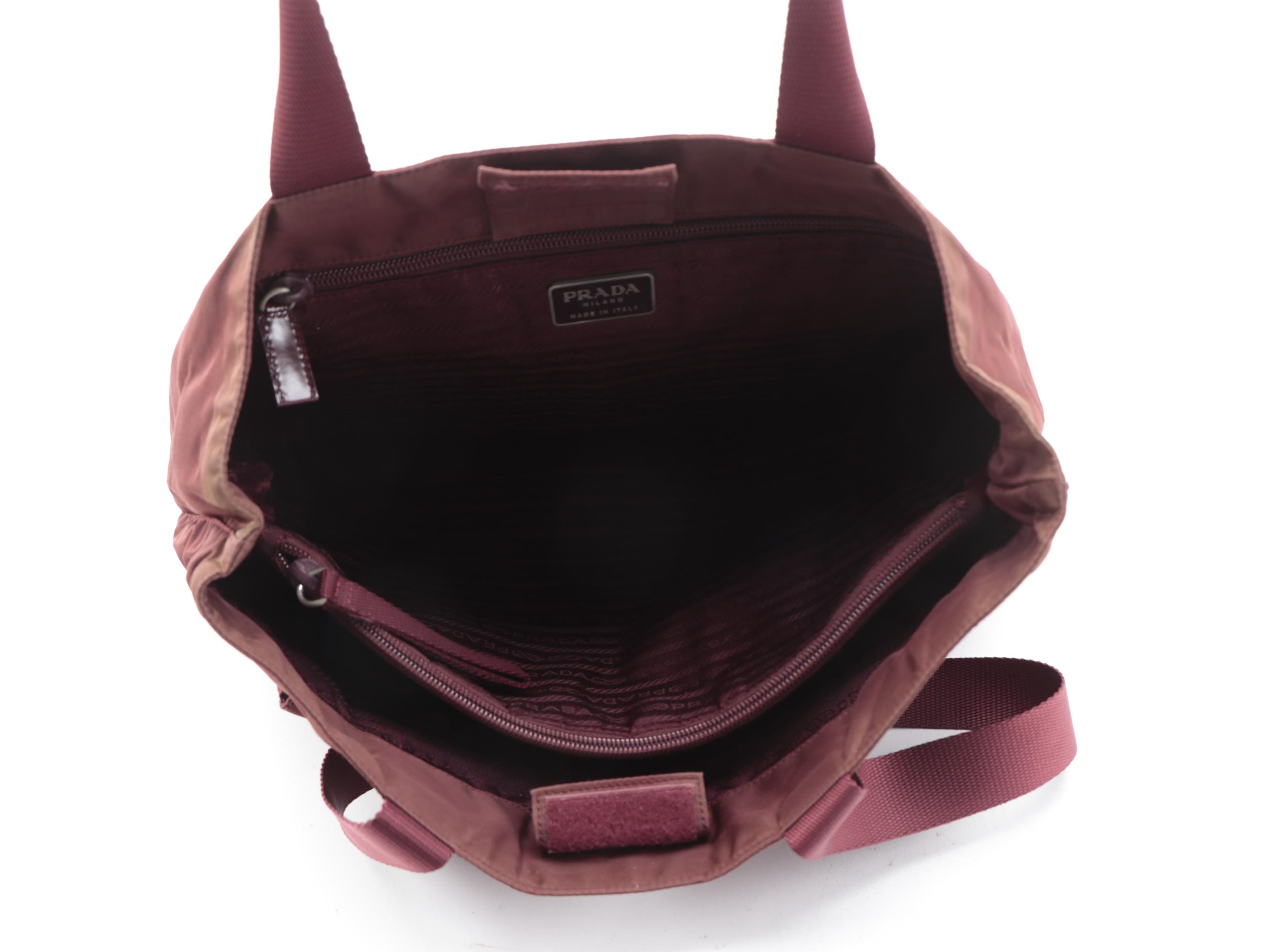 Prada Tessuto Tote Bag in Amaranth Nylon