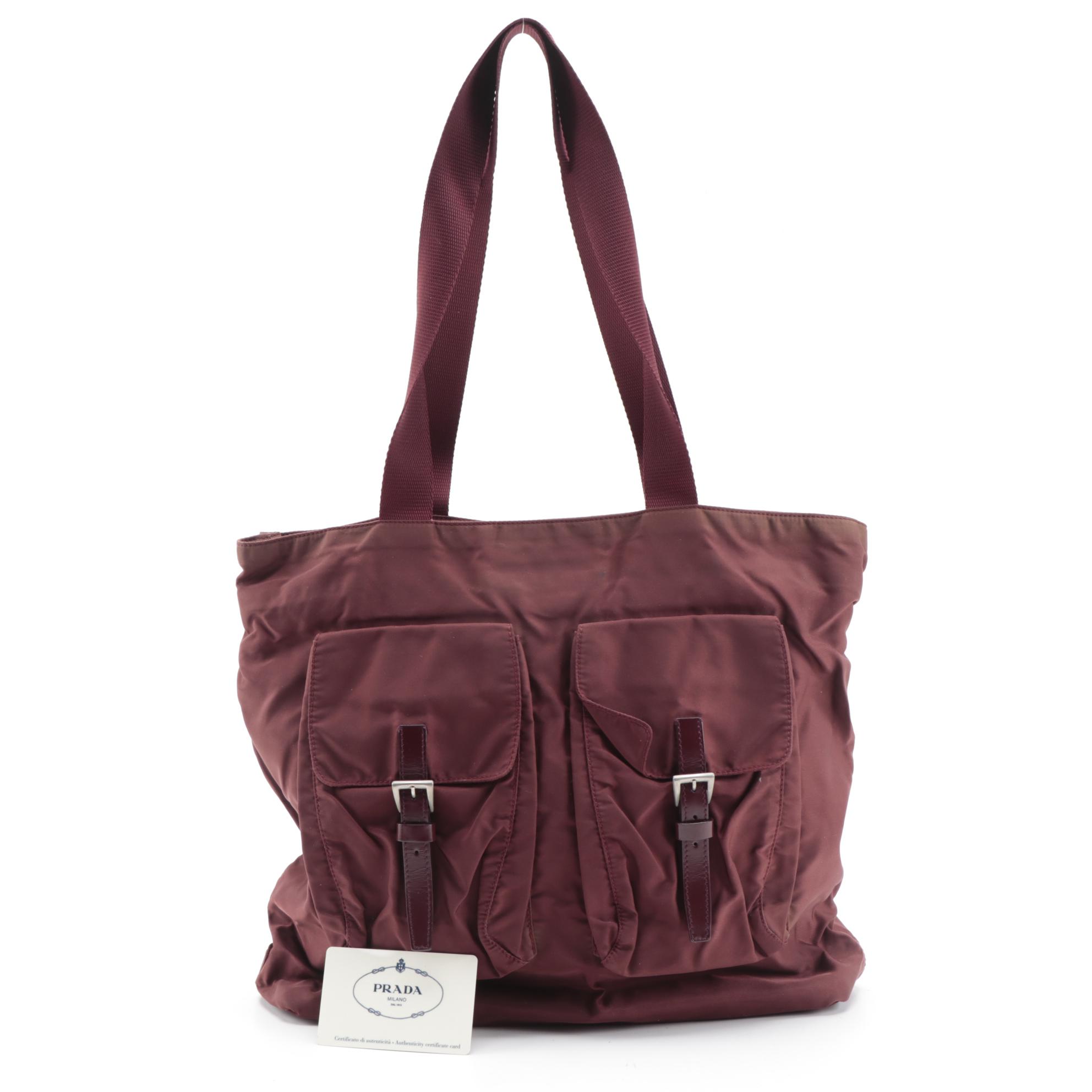 Prada Tessuto Tote Bag in Amaranth Nylon