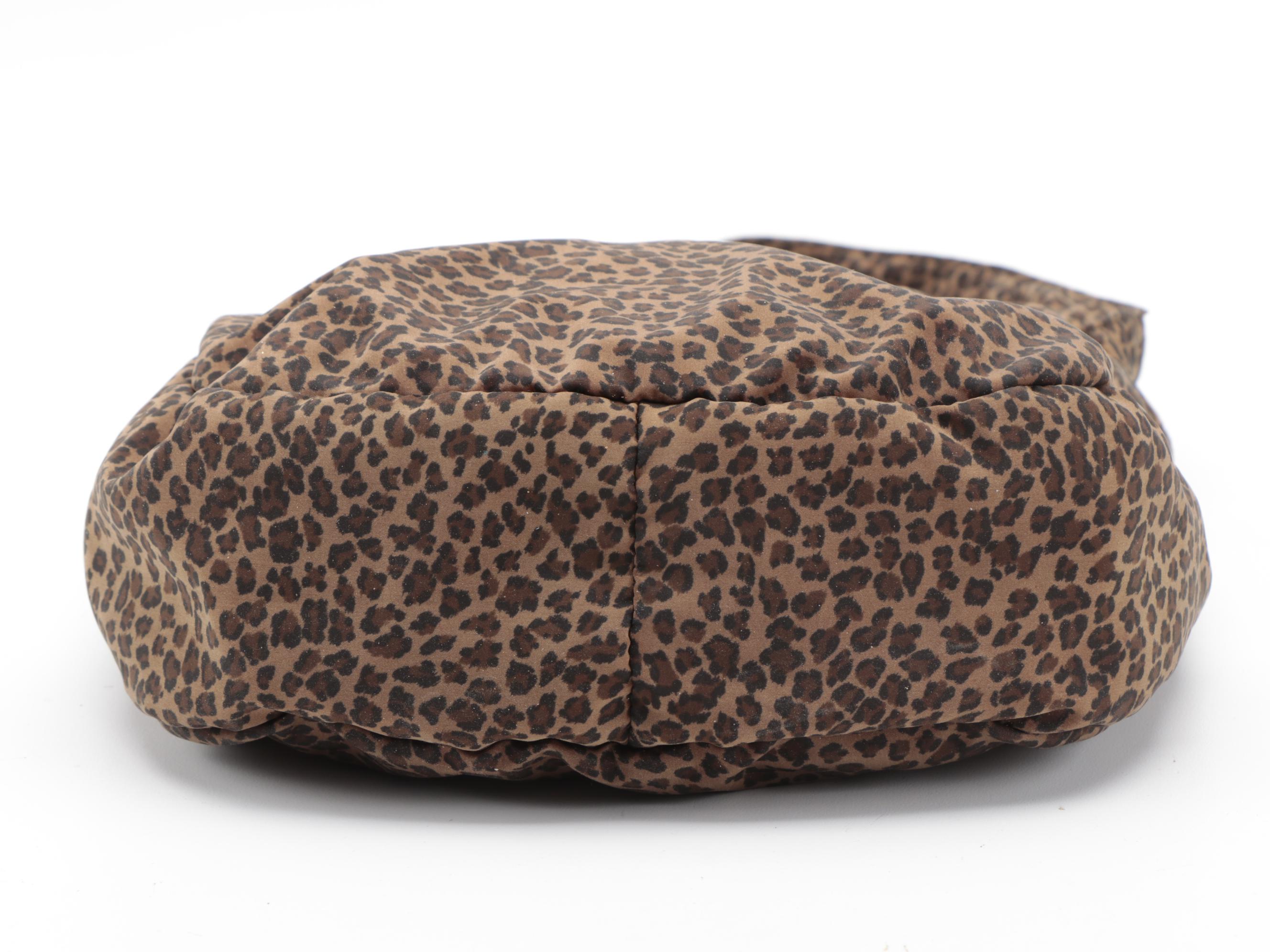 Bottega Veneta Leopard Print Nylon Hobo Bag