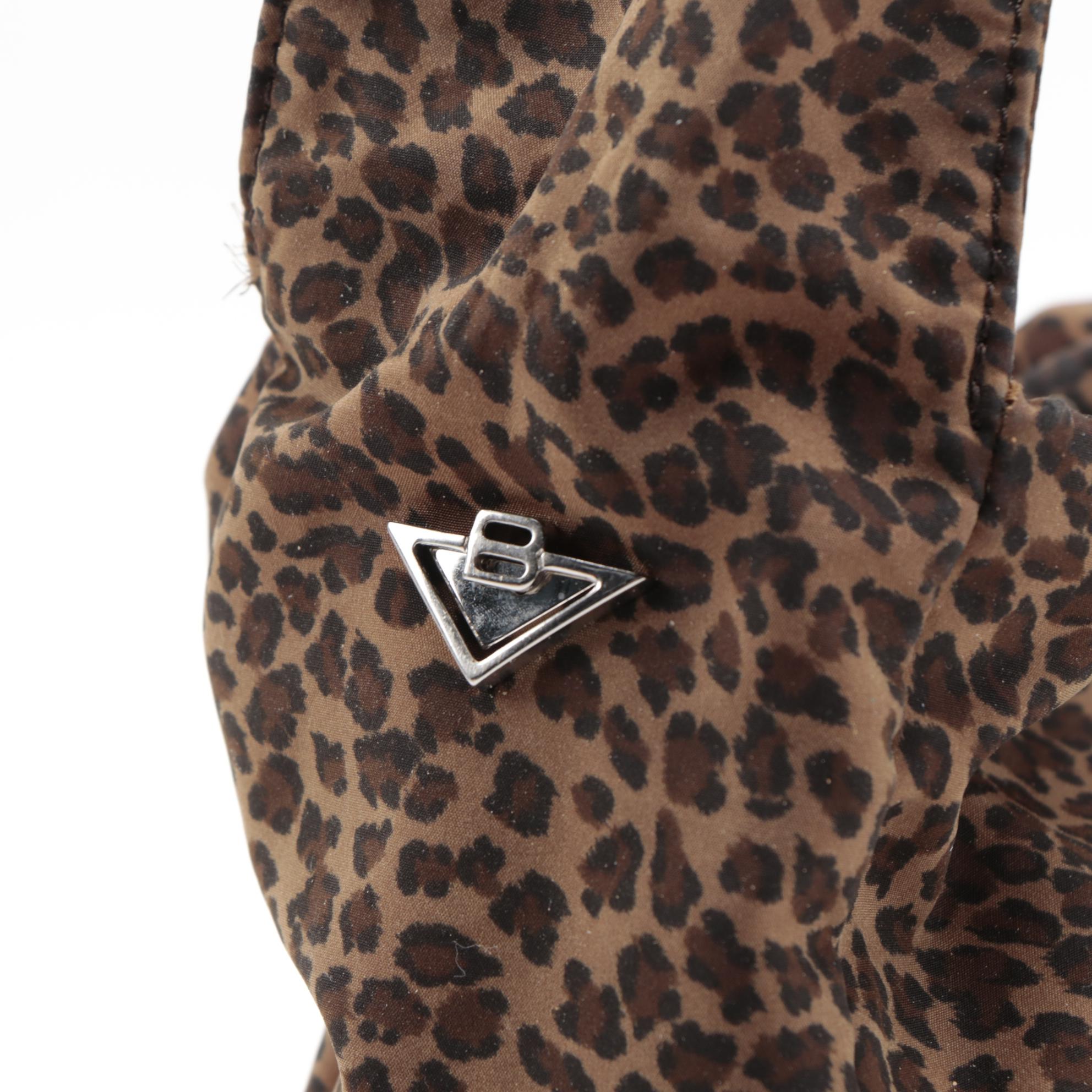 Bottega Veneta Leopard Print Nylon Hobo Bag