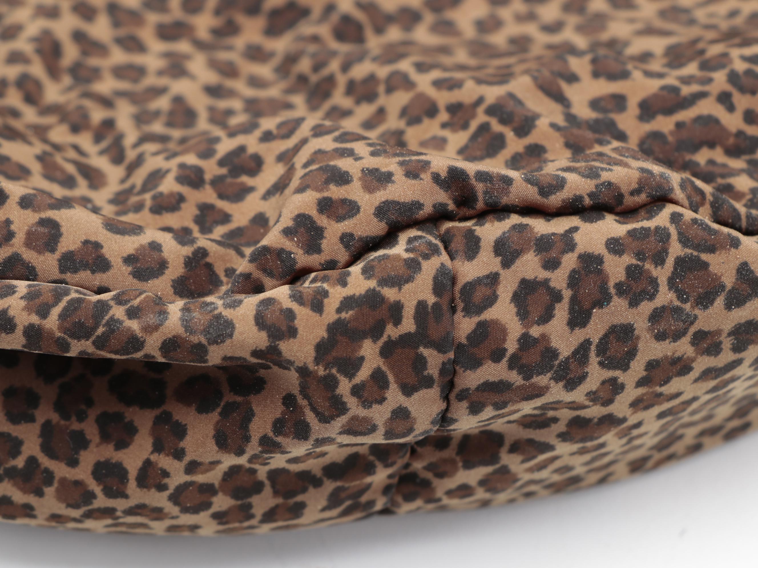 Bottega Veneta Leopard Print Nylon Hobo Bag