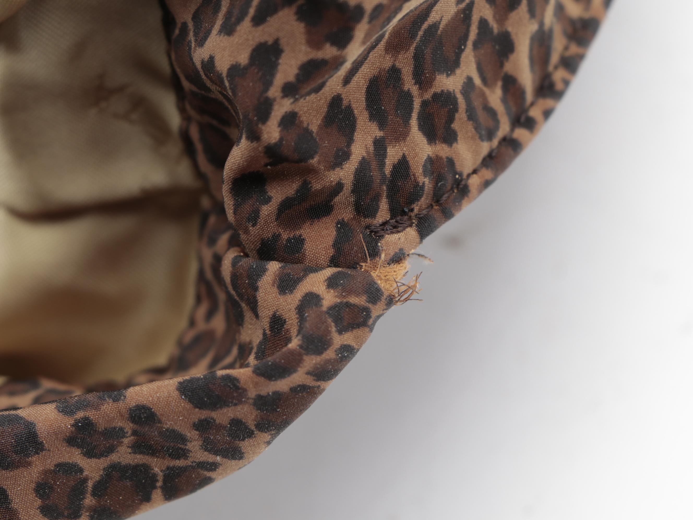 Bottega Veneta Leopard Print Nylon Hobo Bag