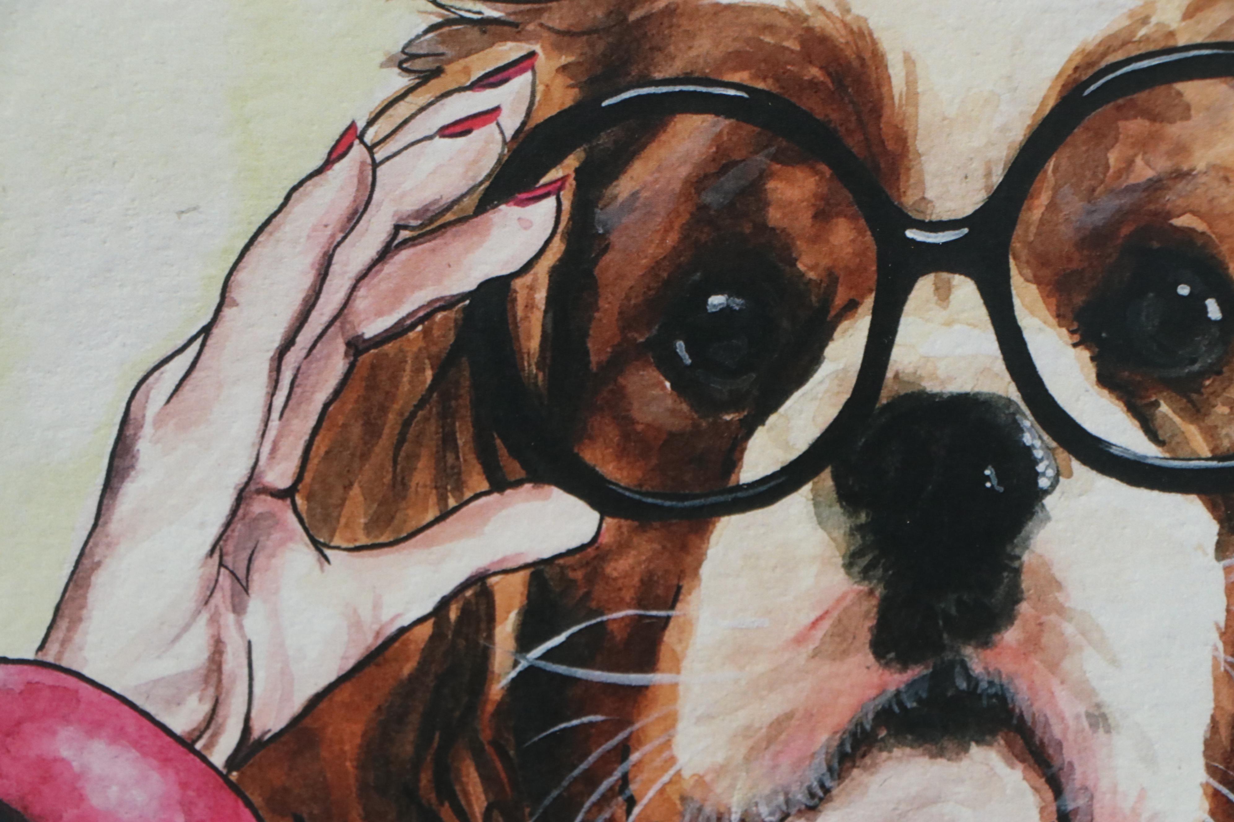 Pop Art Giclée after Ivy McConnell "Iris Apfel as a Springer Spaniel"