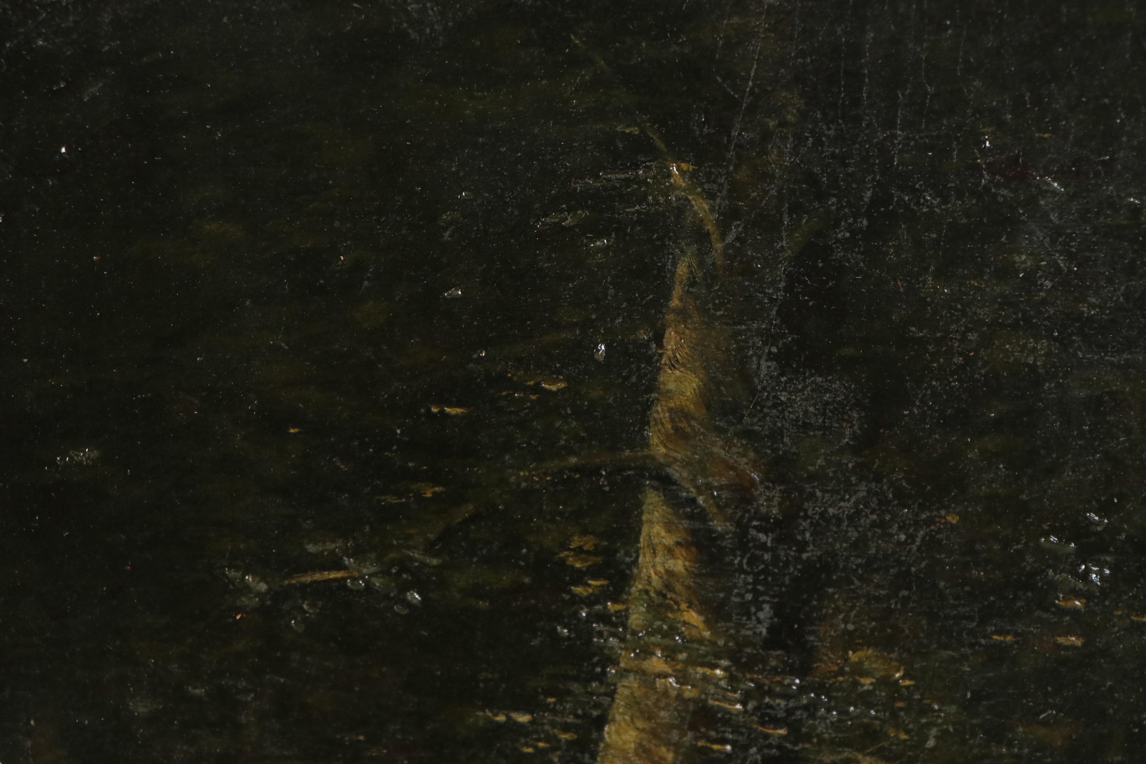 Harvey Joiner Oil Painting "Interior Woods," Late 19th Century