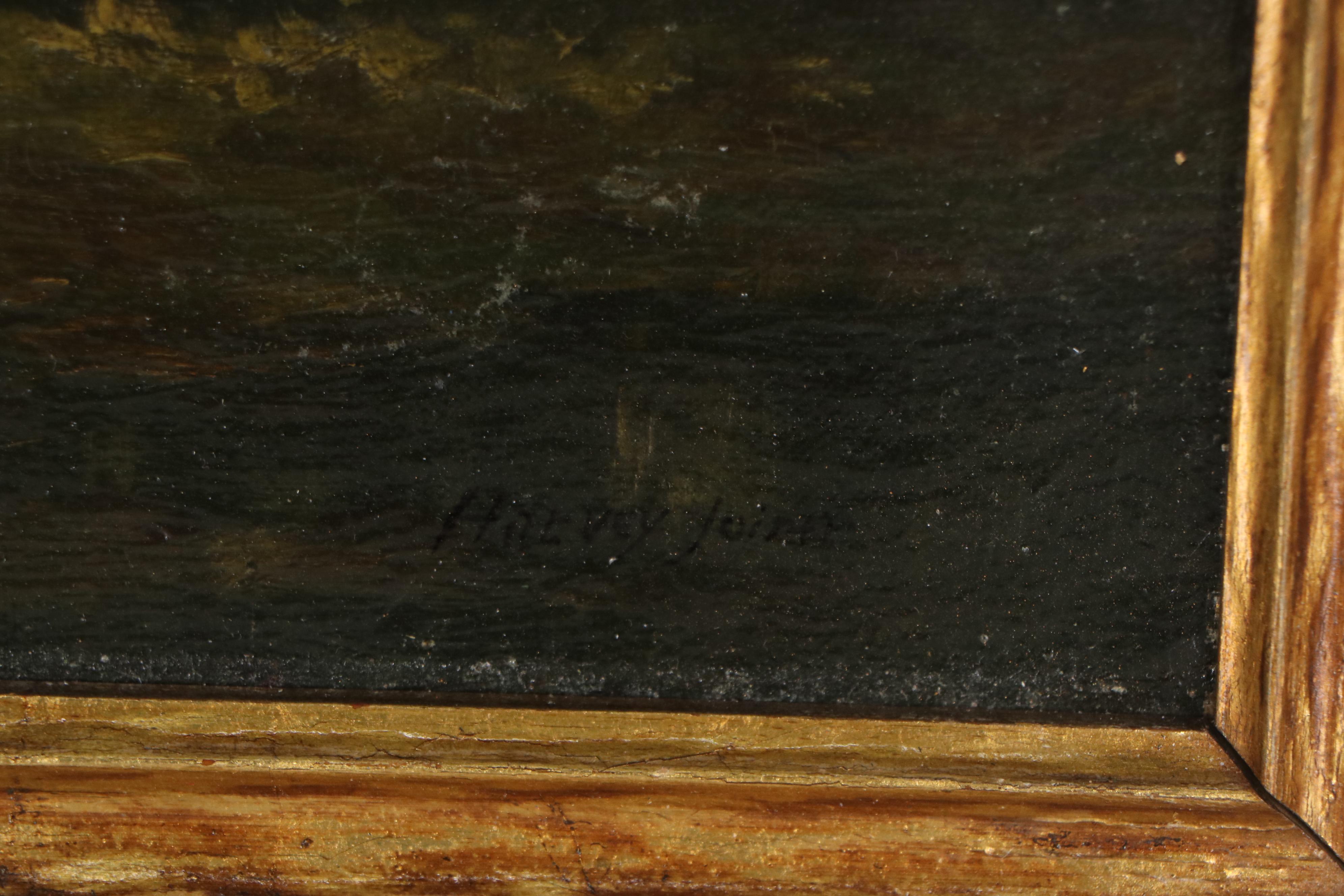 Harvey Joiner Oil Painting "Interior Woods," Late 19th Century