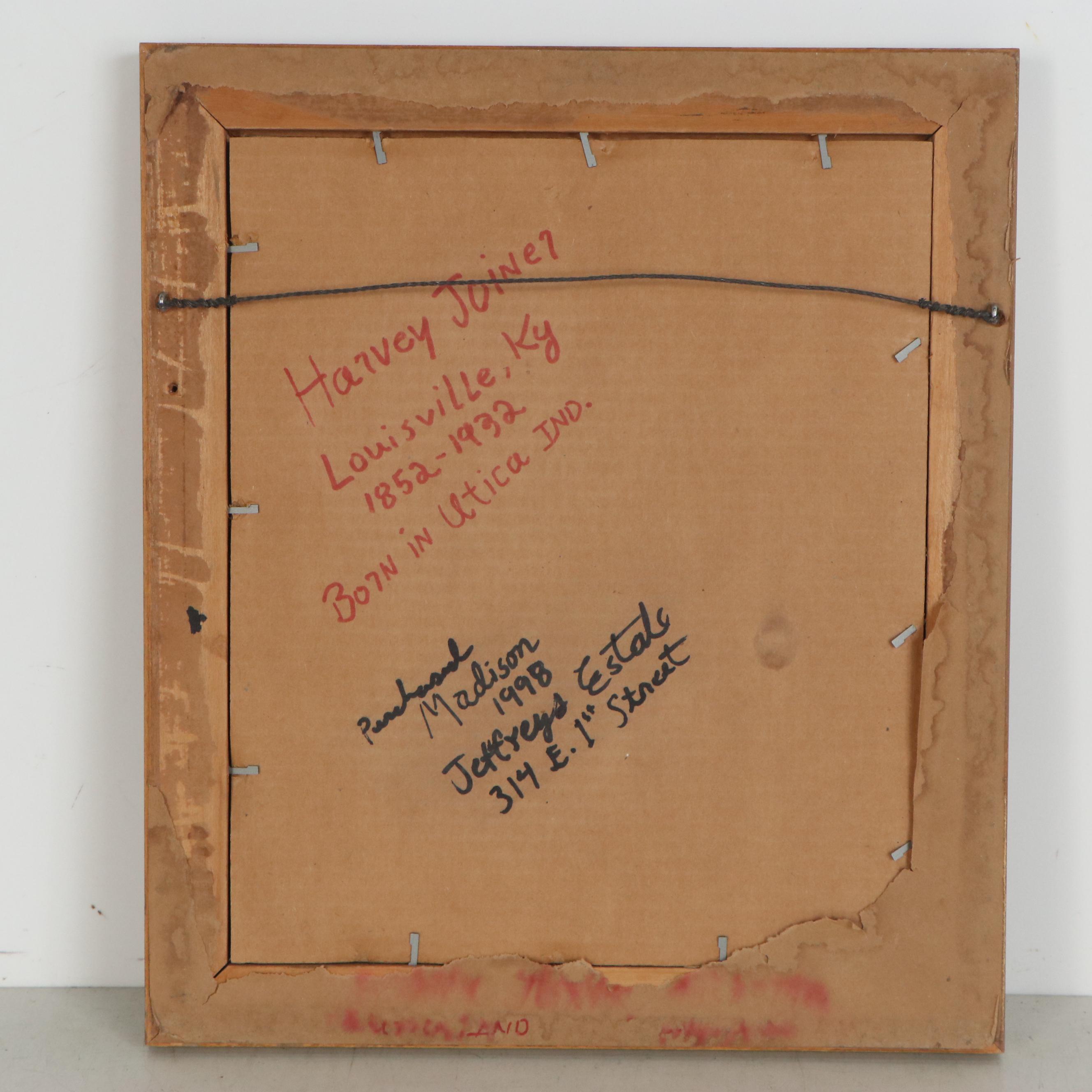 Harvey Joiner Oil Painting "Interior Woods," Late 19th Century