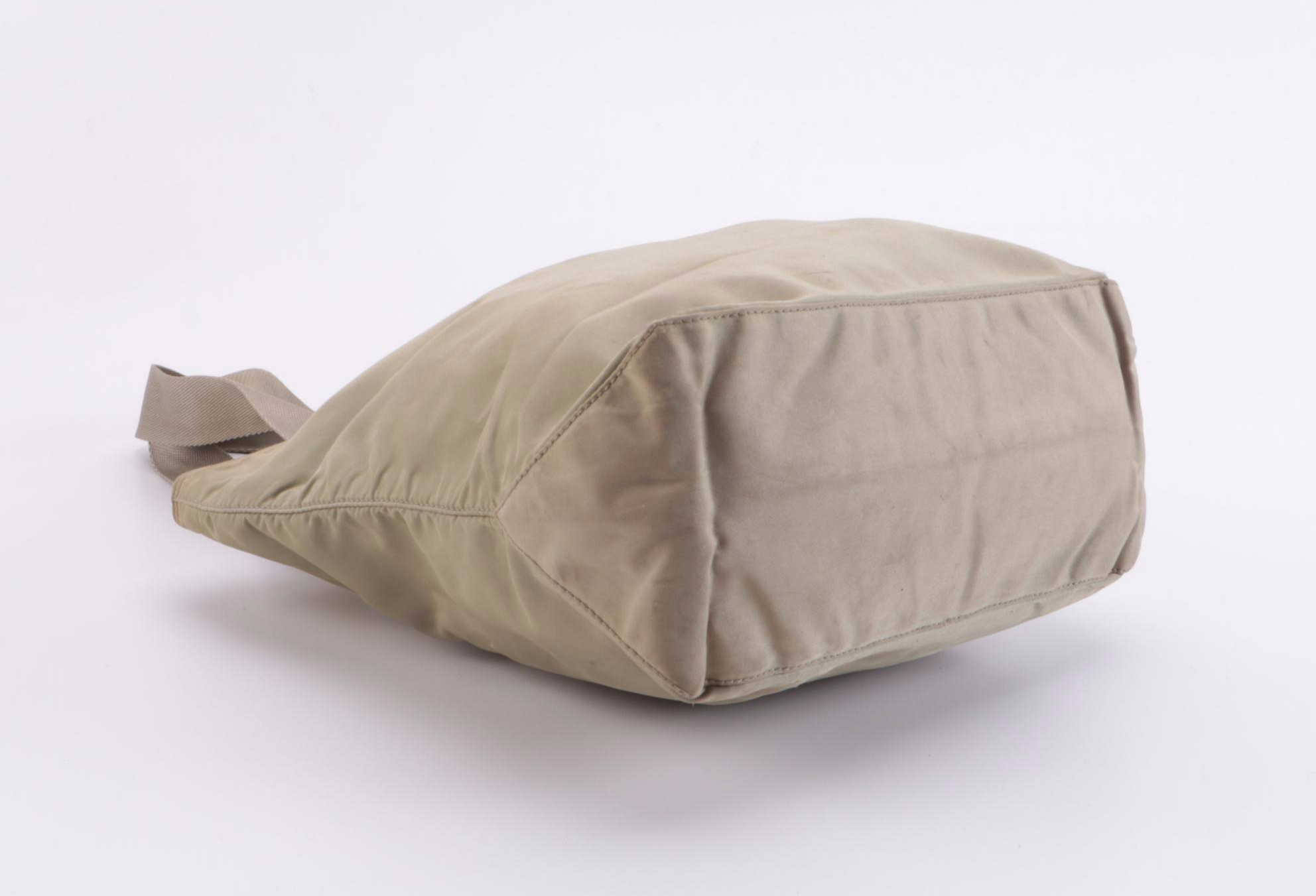 Prada Olive Nylon Zip Shoulder Tote