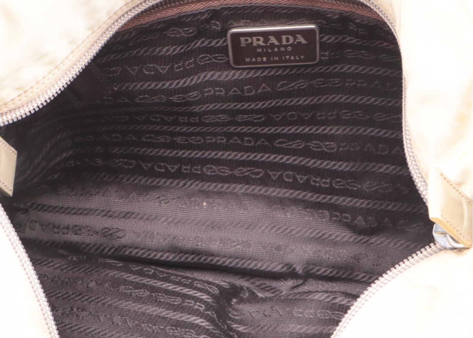 Prada Olive Nylon Zip Shoulder Tote