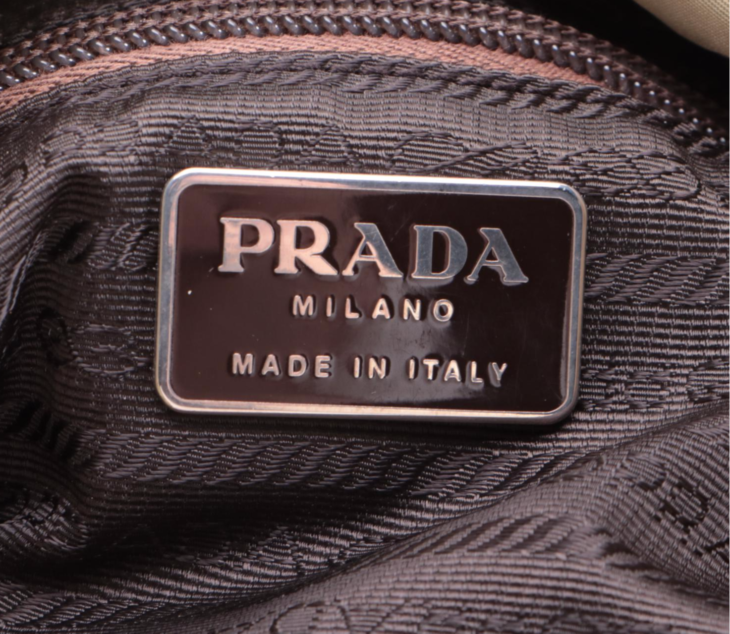 Prada Olive Nylon Zip Shoulder Tote