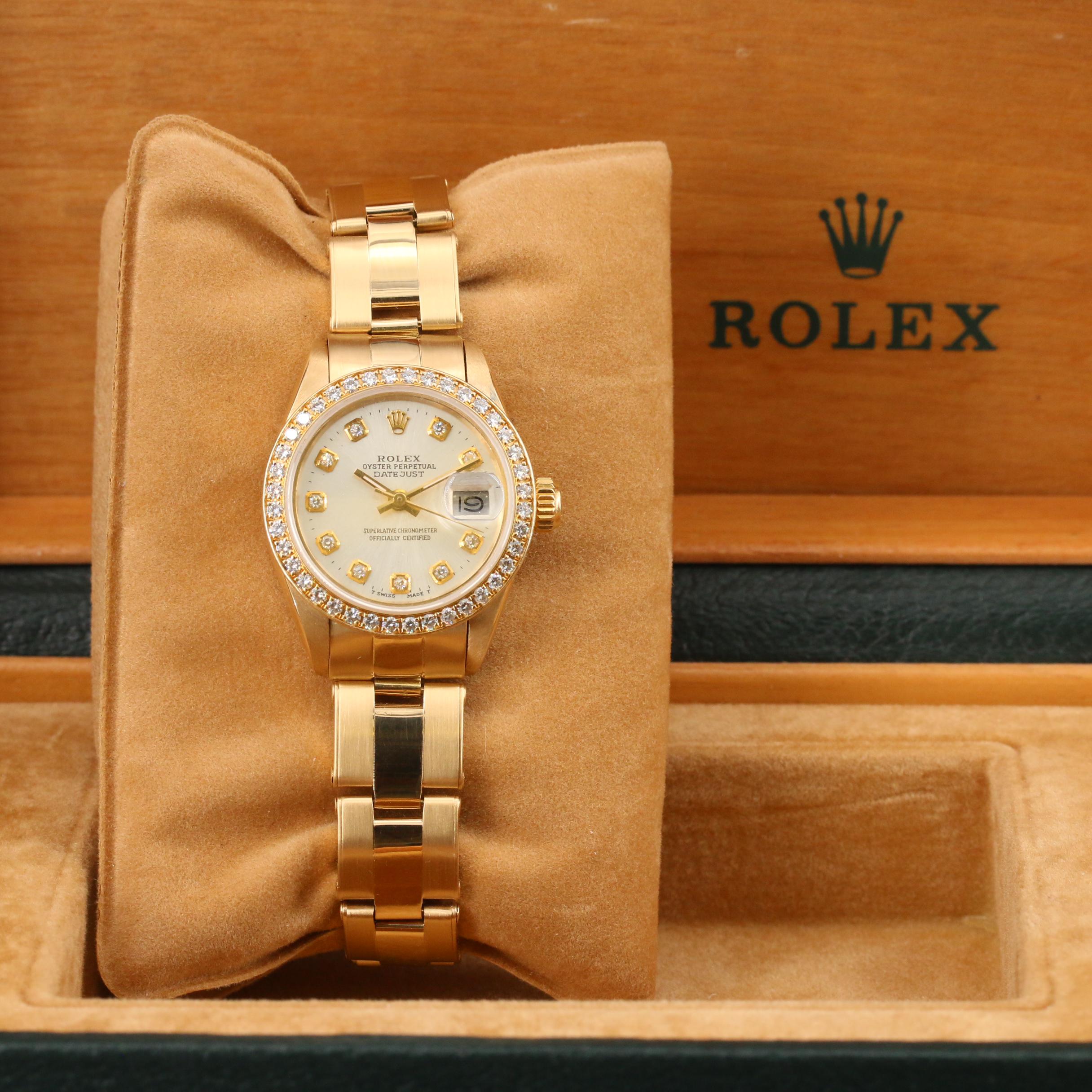 1979 Rolex Datejust 18K Yellow Gold Diamond Automatic Watch