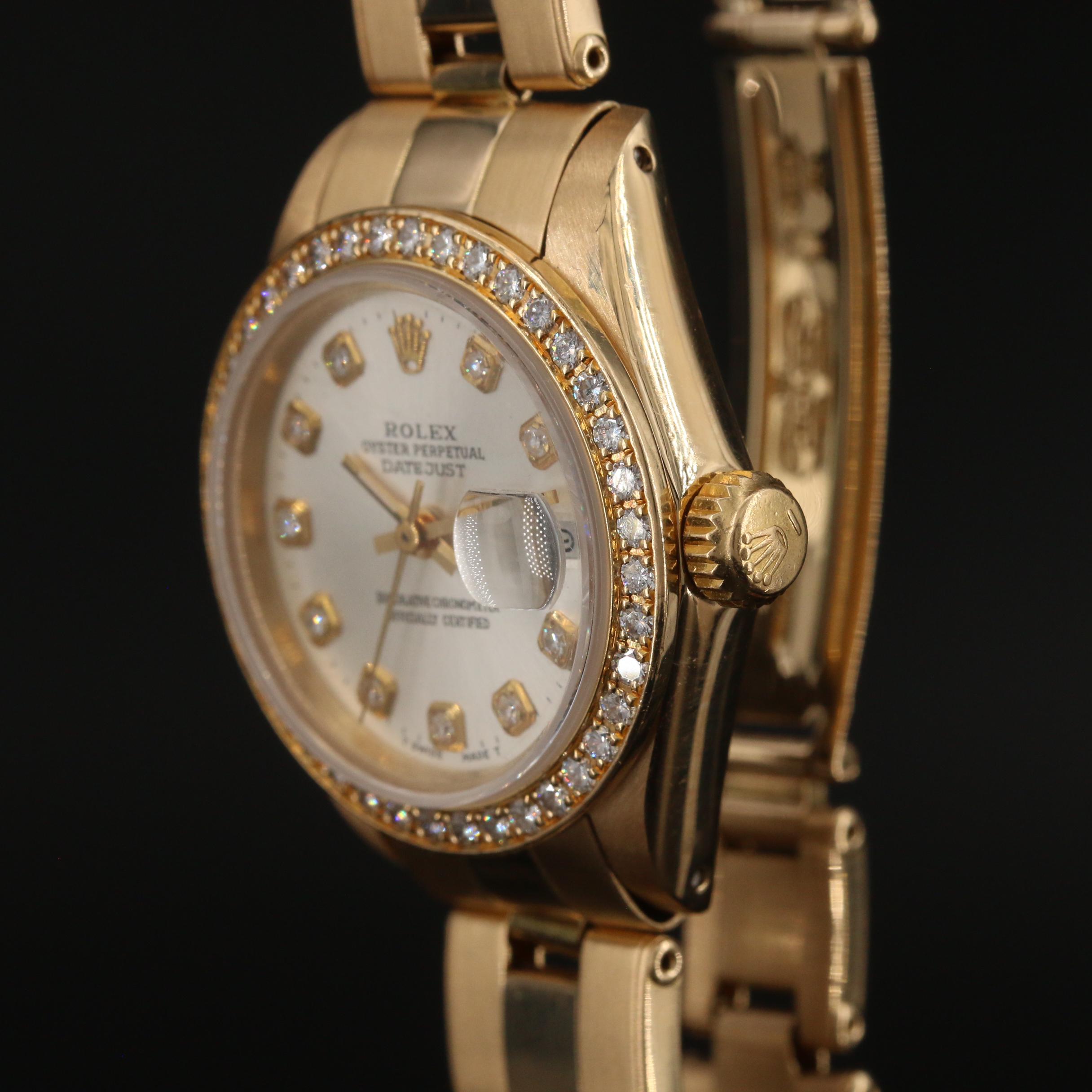 1979 Rolex Datejust 18K Yellow Gold Diamond Automatic Watch