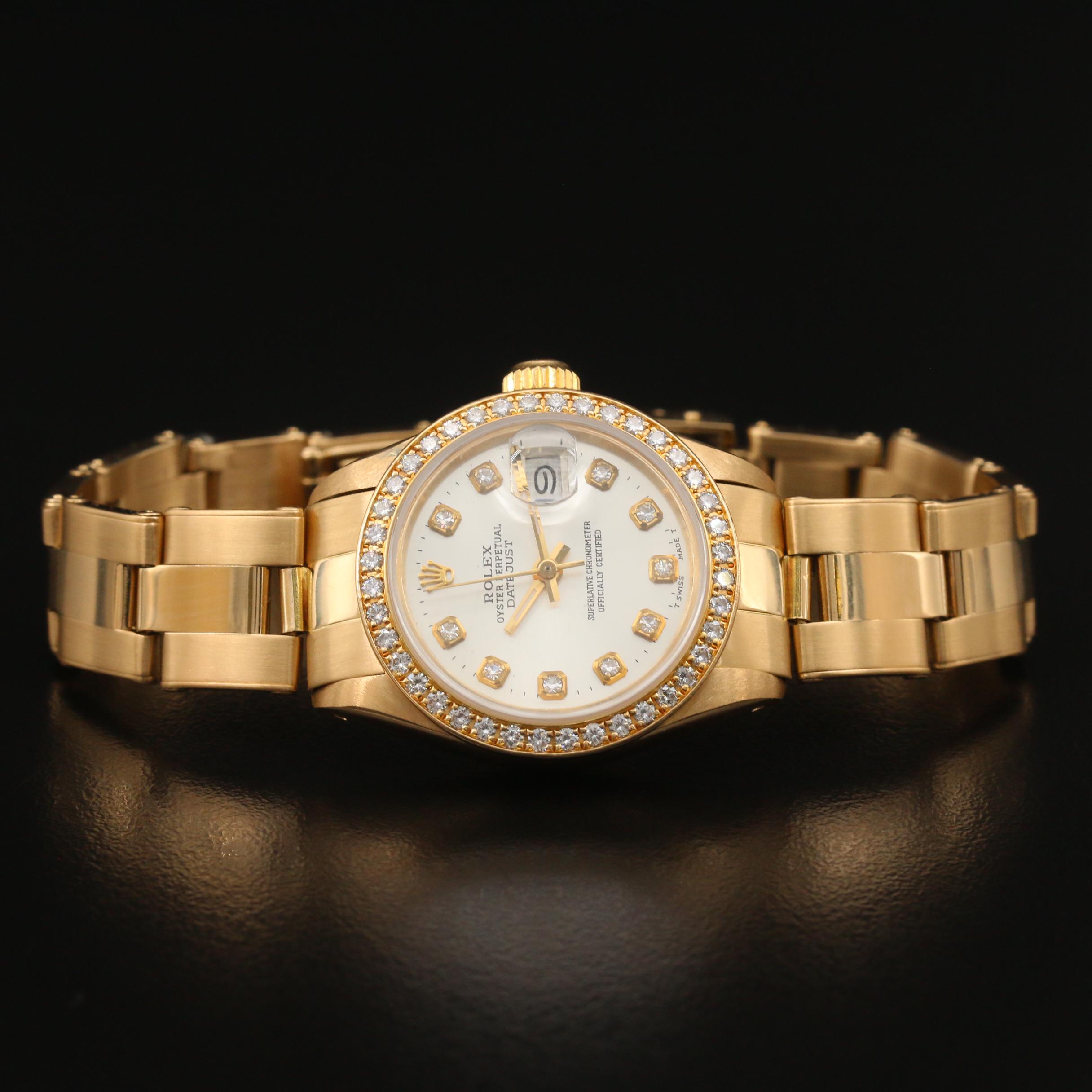 1979 Rolex Datejust 18K Yellow Gold Diamond Automatic Watch