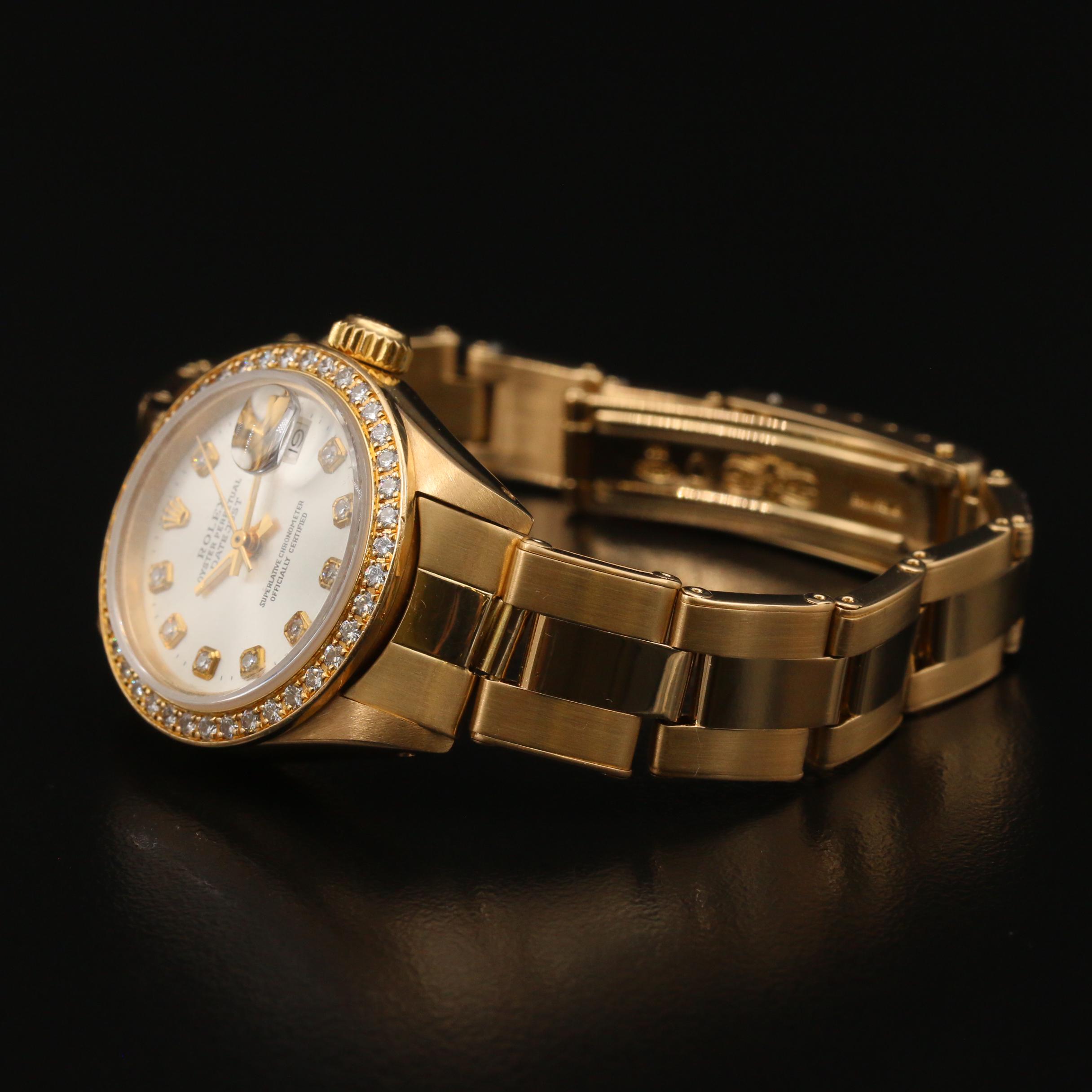 1979 Rolex Datejust 18K Yellow Gold Diamond Automatic Watch