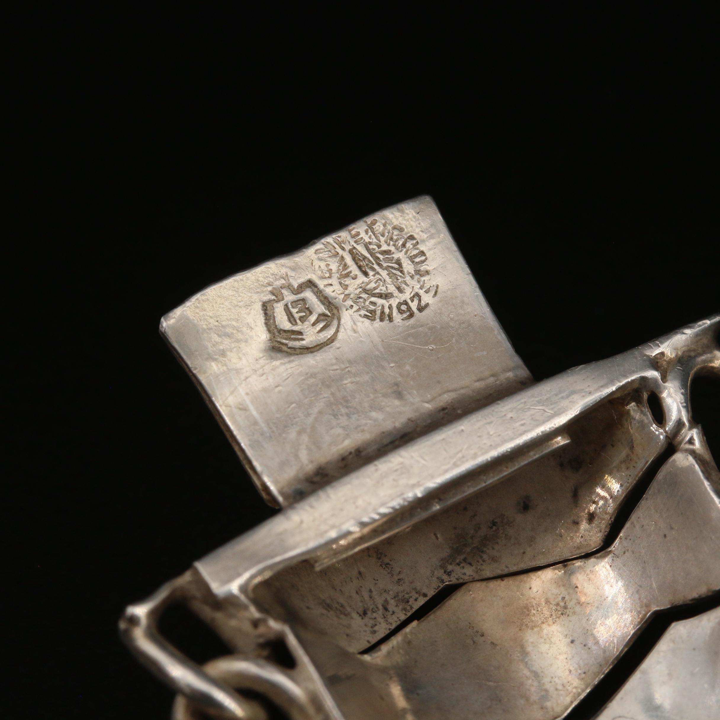 Vintage Plateria Farfan Mexican Sterling Silver Bracelet