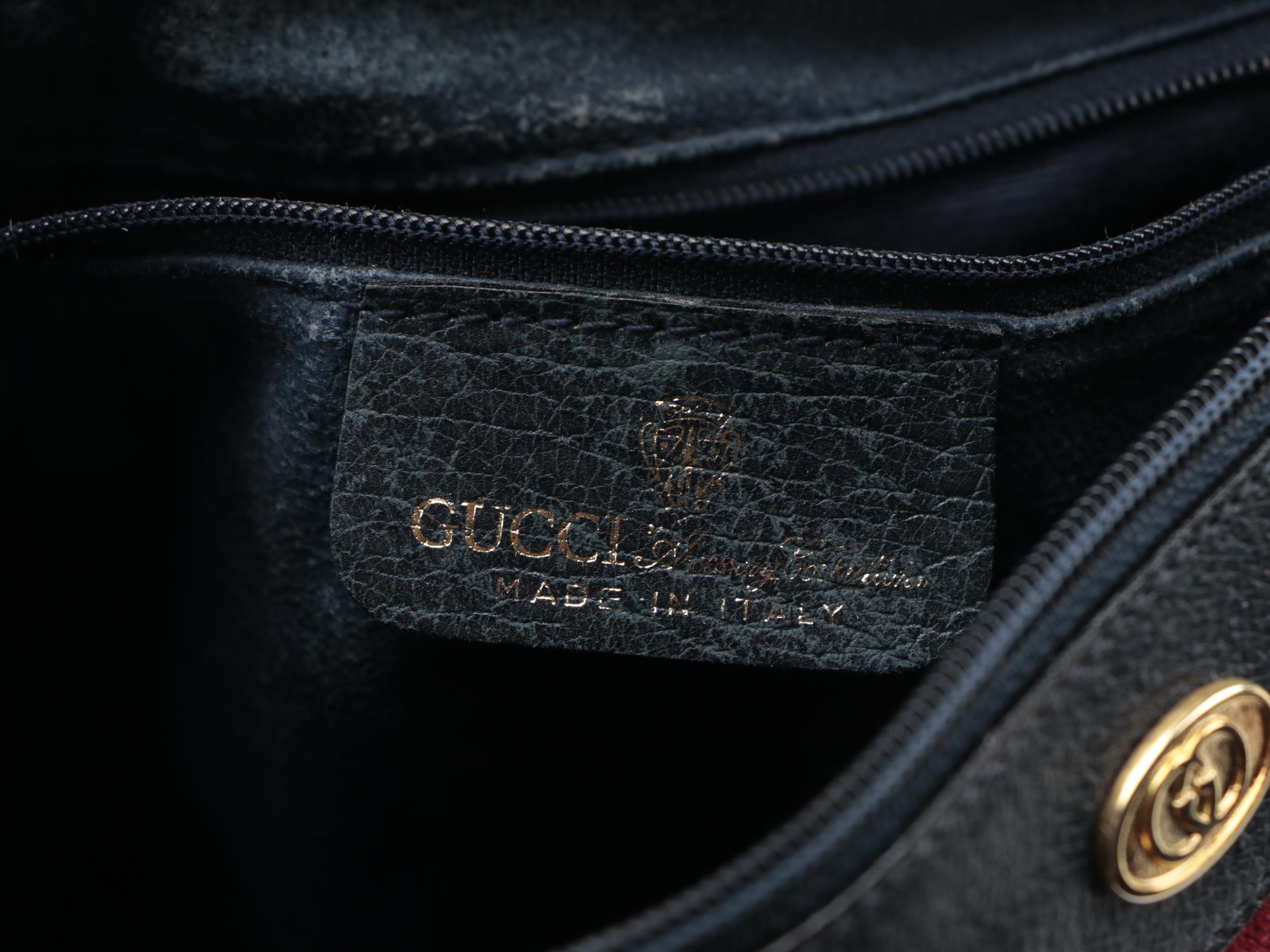 Gucci Accessory Collection Blue Supreme GG Web Stripe Boston Bag