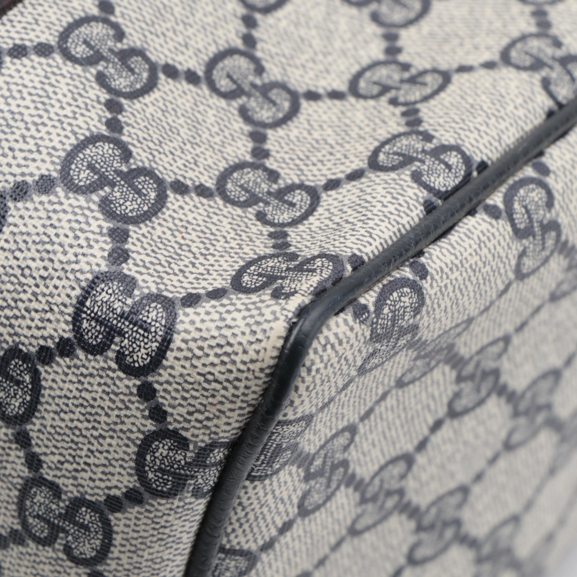 Gucci Accessory Collection Blue Supreme GG Web Stripe Boston Bag