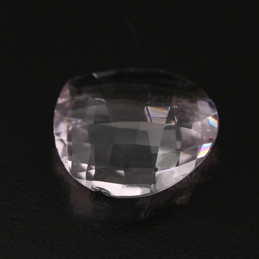 Loose 10.28 CT Pear Checkerboard Double Amethyst Cabochon