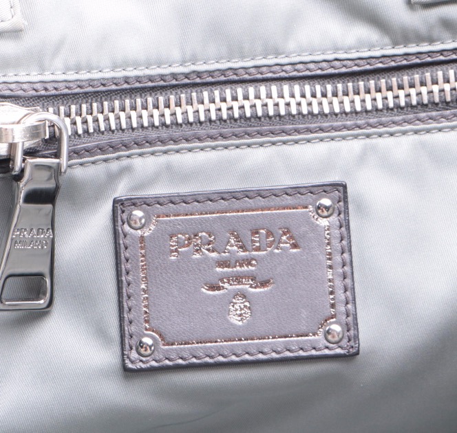 Prada Two-Tone Grey Tessuto Nylon Tote