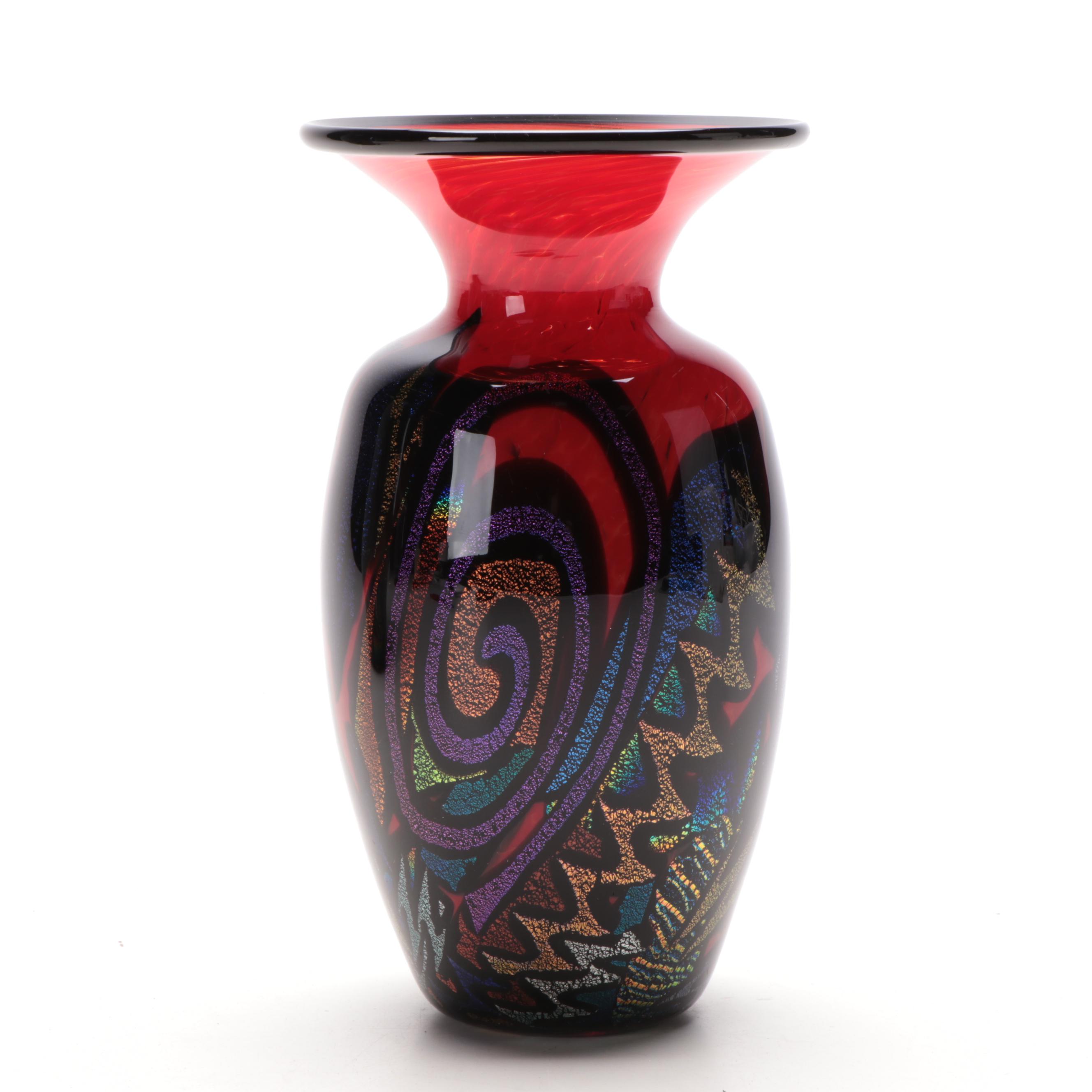 Spiral Art Glass Vases