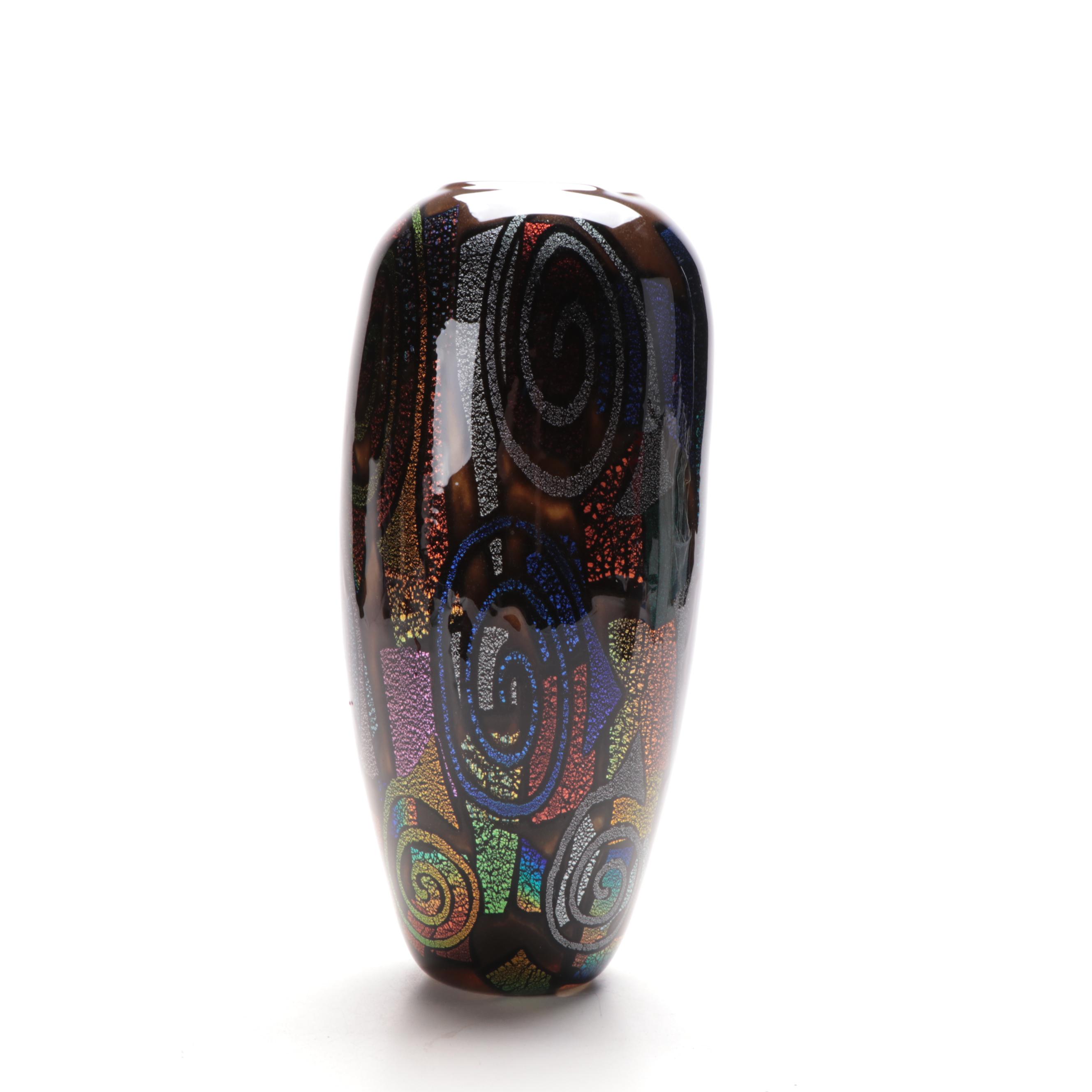 Spiral Art Glass Vases