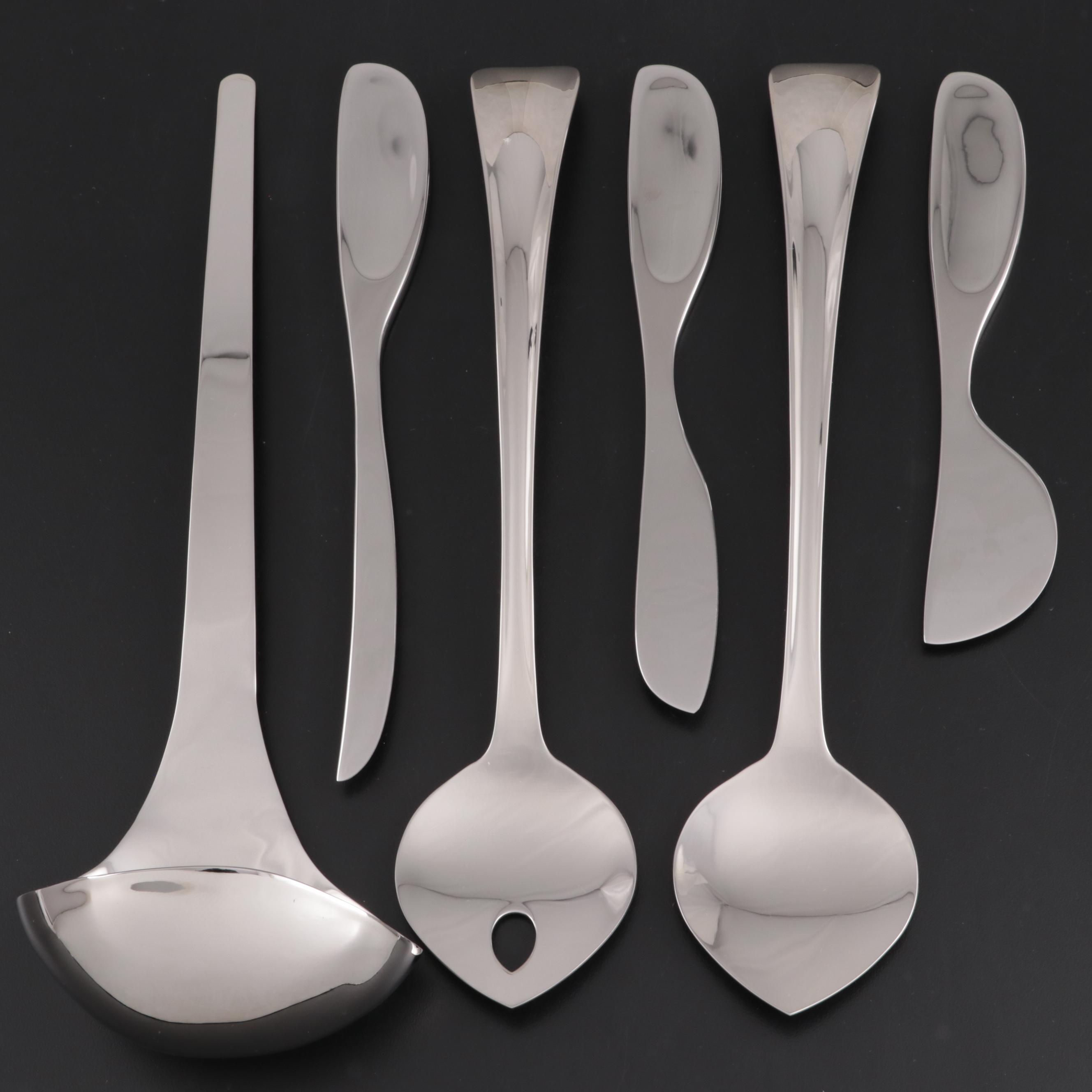 Georg Jensen Stainless Steel Ladle, Cheese Knives and Salad Servers