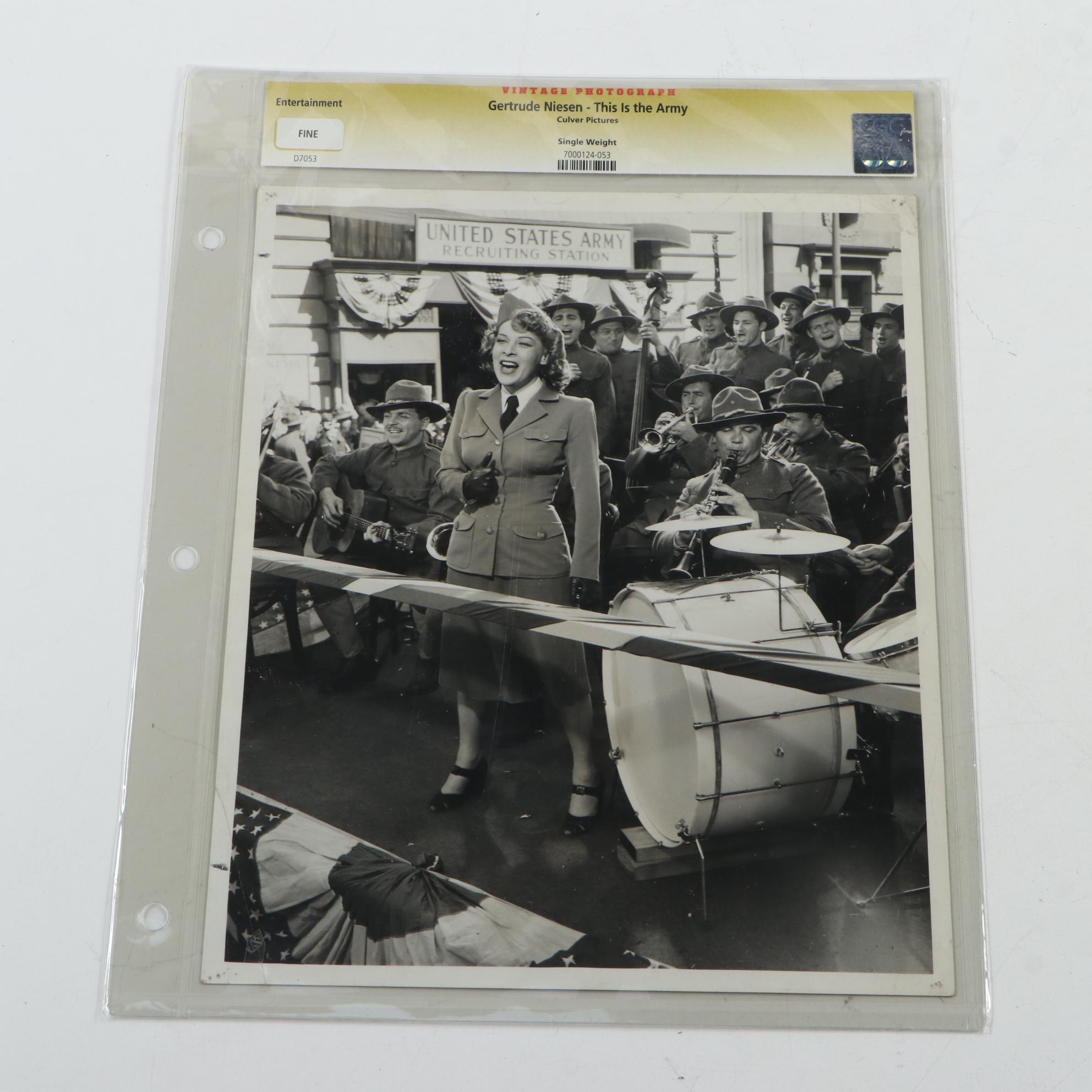 CGC Certified Gertrude Niesen "This is the Army" Photo, with Souvenir Book, More
