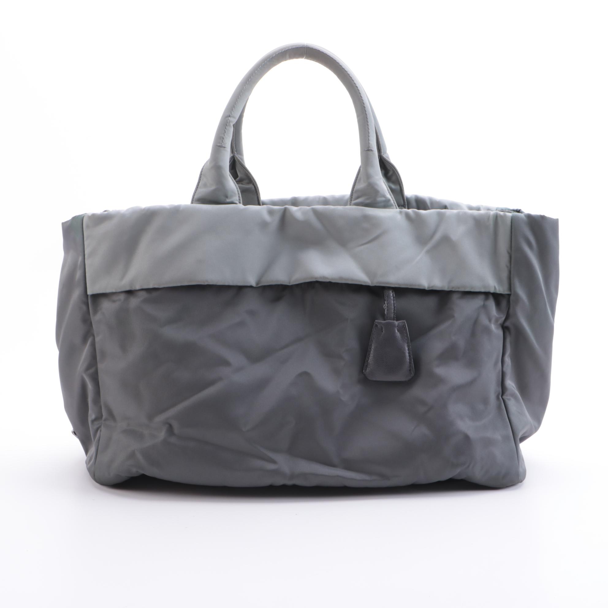 Prada Two-Tone Grey Tessuto Nylon Tote