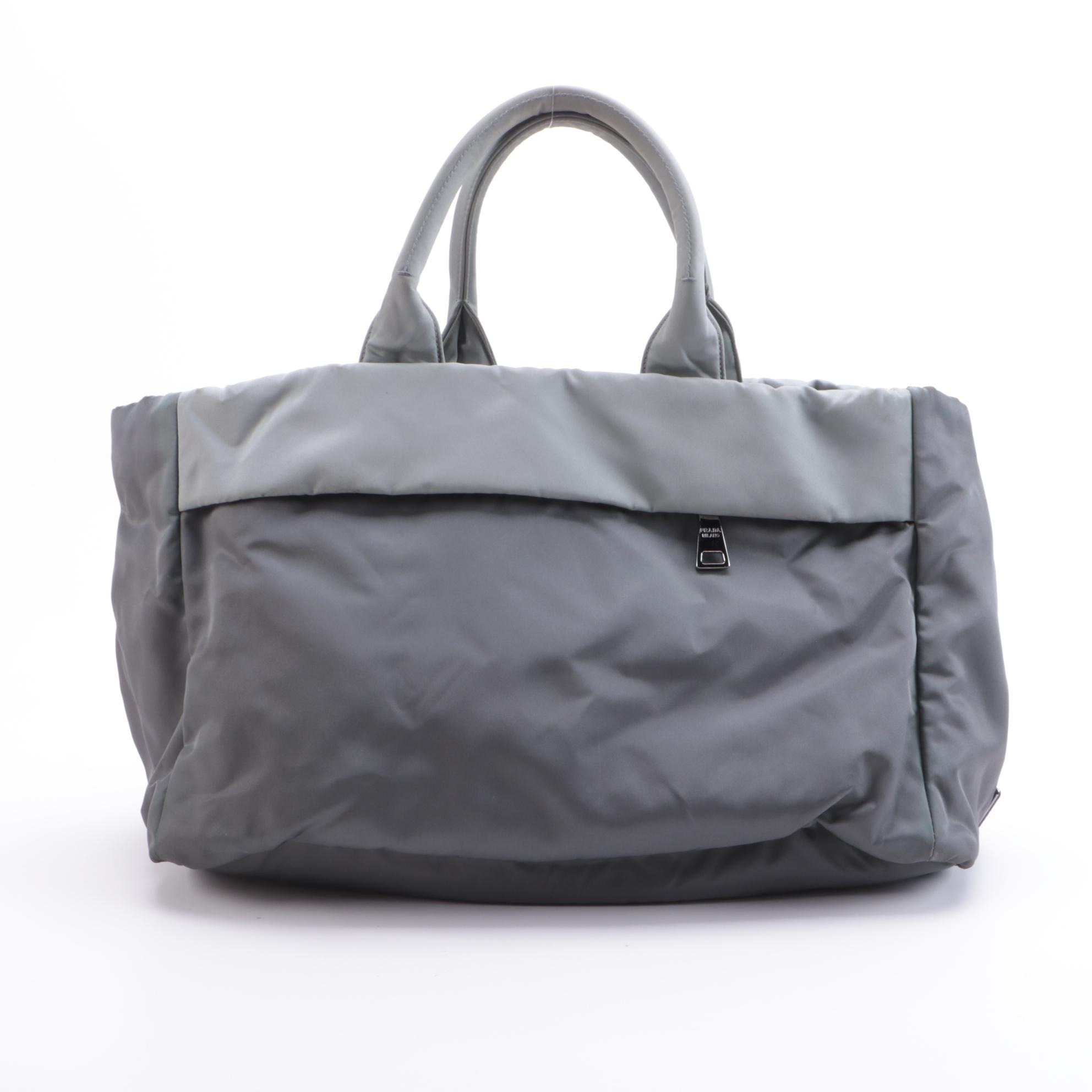Prada Two-Tone Grey Tessuto Nylon Tote