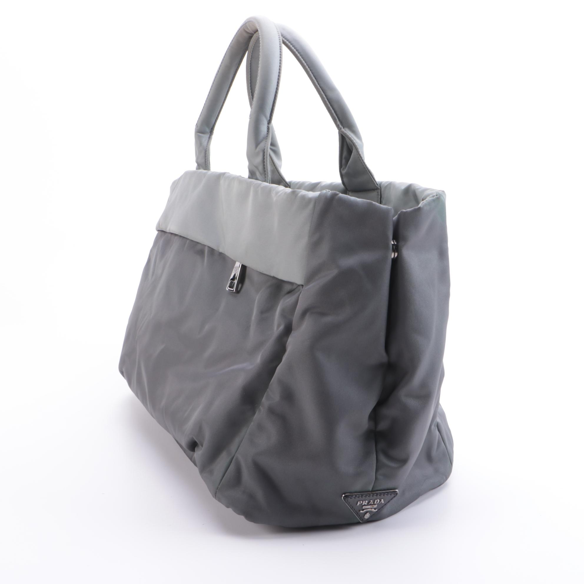 Prada Two-Tone Grey Tessuto Nylon Tote