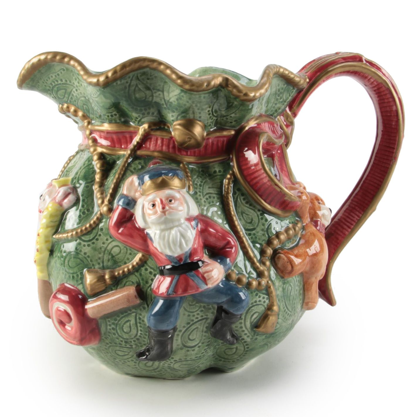 Fitz and Floyd "Kris Kringle" Ceramic Pitcher, 1994–1997